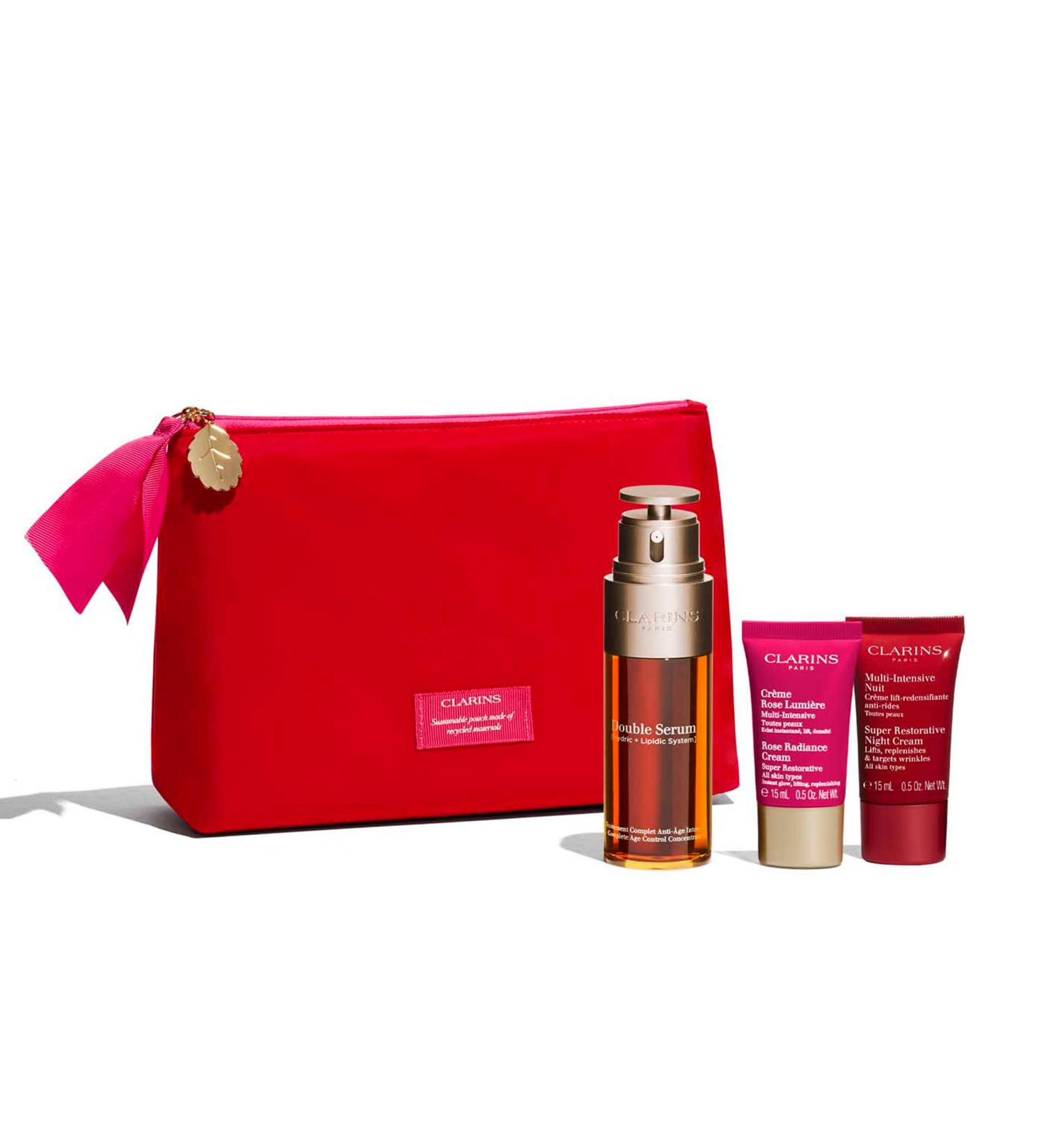 Clarins Double Serum - Award-Winning Anti-Aging Formula with 21 Plant Ingredients Including Turmeric | Visibly Firms, Smoothes, and Boosts Radiance in 7 Days | For All Skin Types and Ages - Super Restorative Set - Buy Online on GoSupps.com