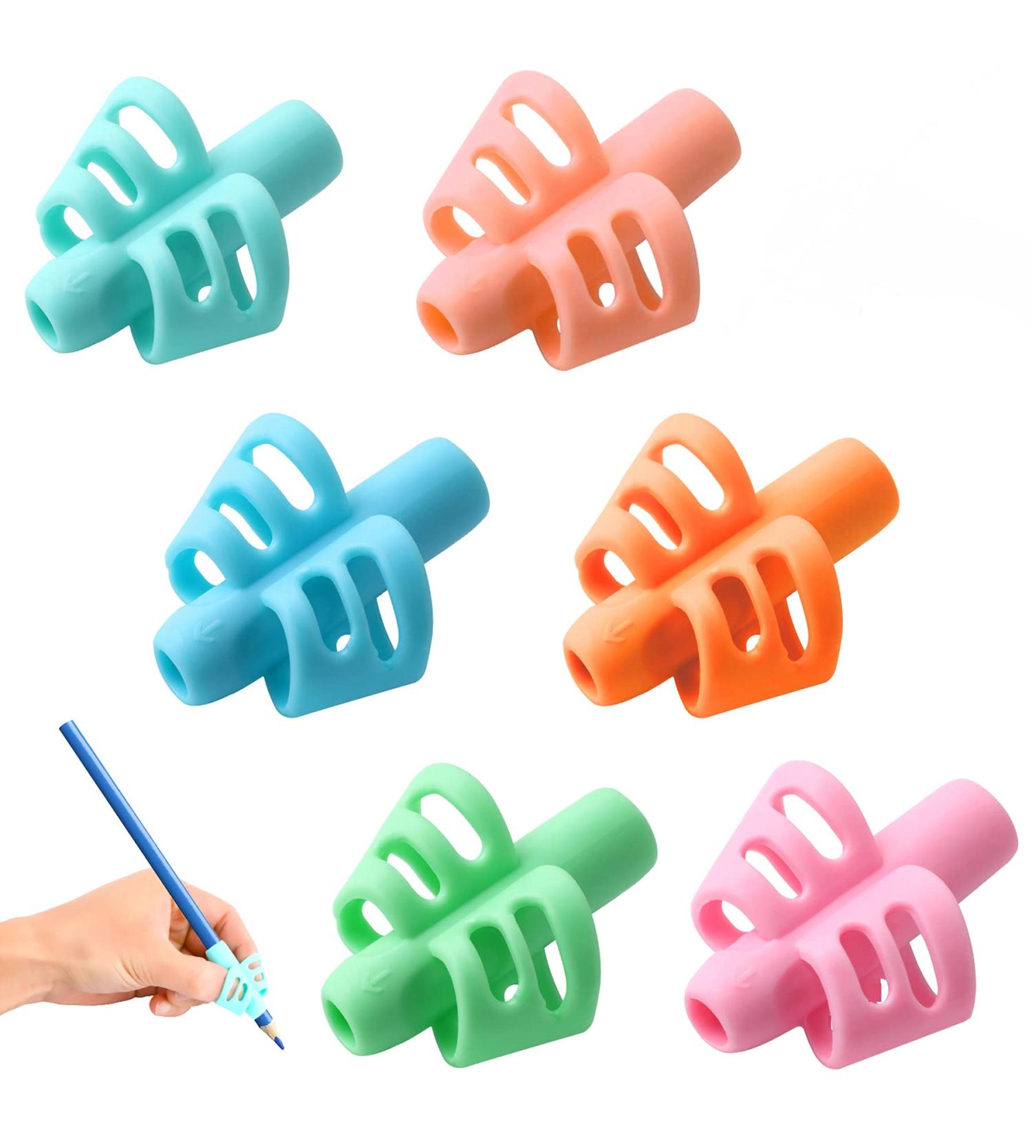 6 Ergonomic Pencil Handles for Children | Manuscript Pen Holders for Toddlers & Preschoolers | Improve Handwriting & Writing Skills - Buy Online on GoSupps.com