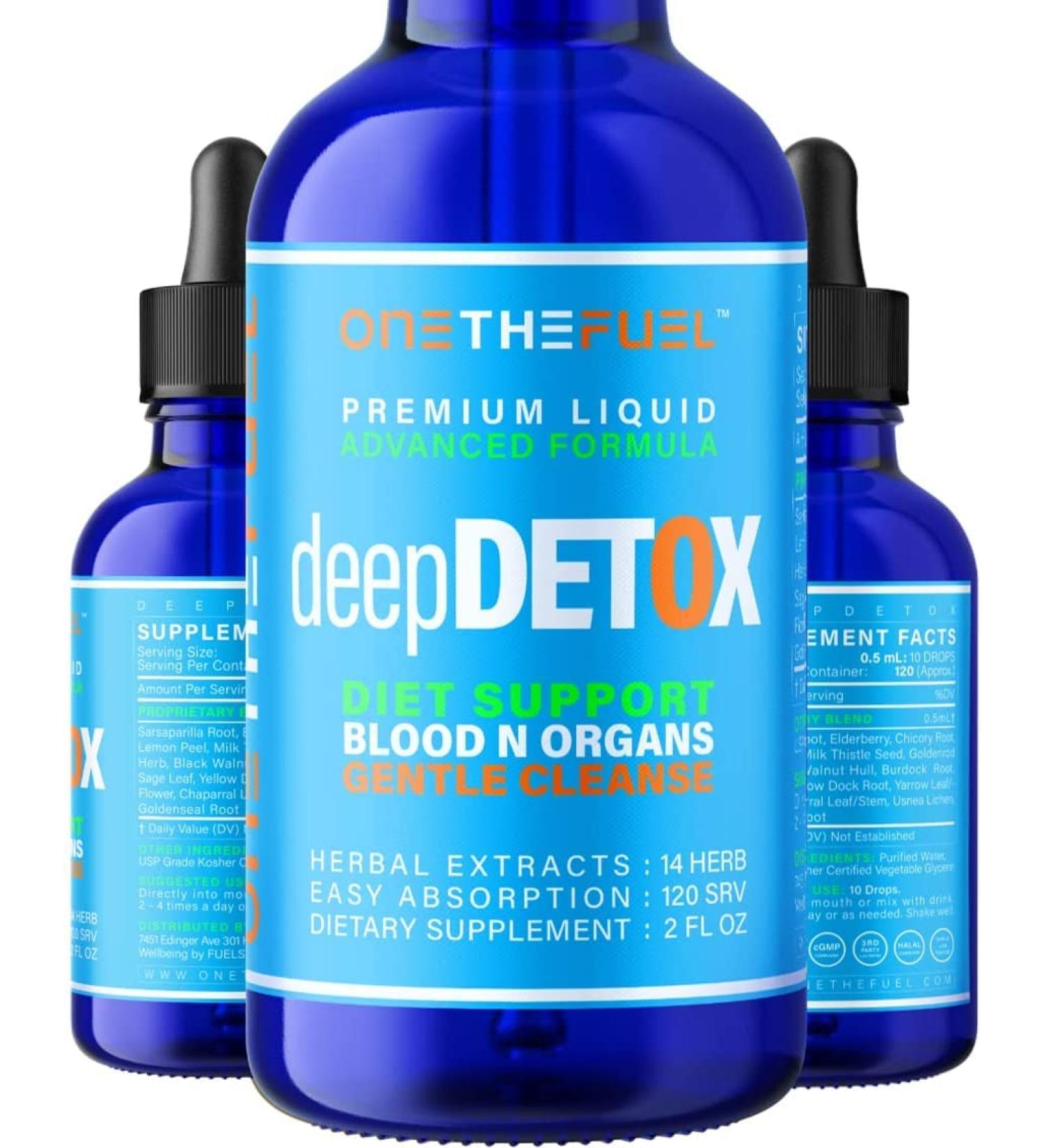 DeepDetox 2oz Plant-Based Cleanse & Detox Support | Liver & Gut Health | Natural Herbal Fibers | Vegan Liquid Supplement - Buy Online on GoSupps.com