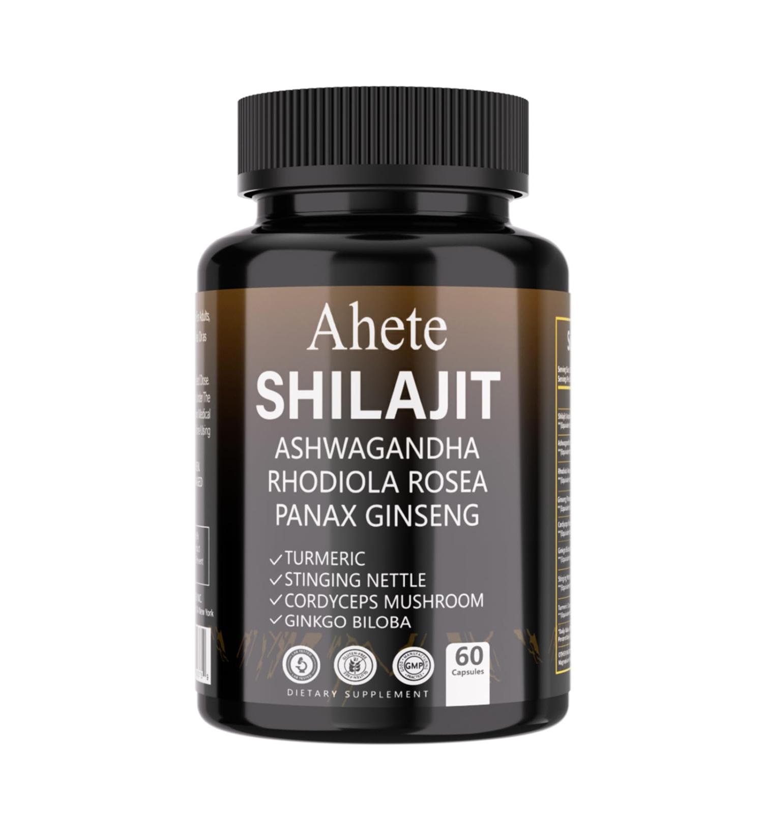 Shilajit Capsules Supplement 9000mg Equivalent with Ashwagandha Rhodiola Ginseng Shilajit Supplement for Energy & Stress 60 Capsules 60 Days Supply Shilajit-1pack - Buy Online on GoSupps.com