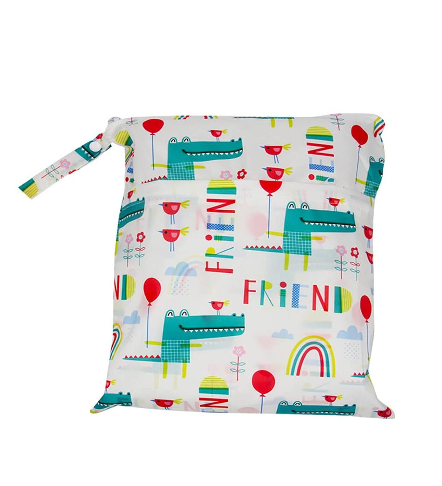 Egurs Wetbag Waterproof Reusable Diaper Bag | Crocodile Print Nappy Bag (30x36cm) - International Shipping Available - Buy Online on GoSupps.com