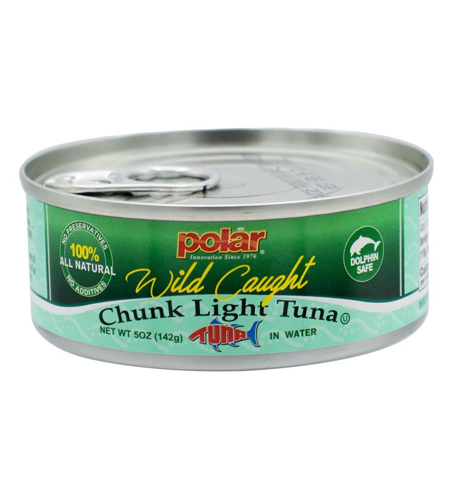MW Polar Chunk Light Tuna in Water 5oz (Pack of 12) - Wild Caught & Sustainable | Dolphin Safe & Gluten Free - Easy Open Can - Buy Online on GoSupps.com