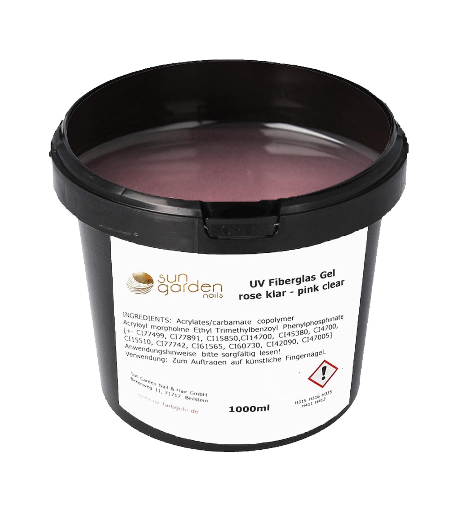  sun garden nails Premium Line 1000ml Clear Pink Fiberglass UV Gel Finishing Gel Builder Gel Top Coat 1-Phase Gloss Gel - Buy Online on GoSupps.com