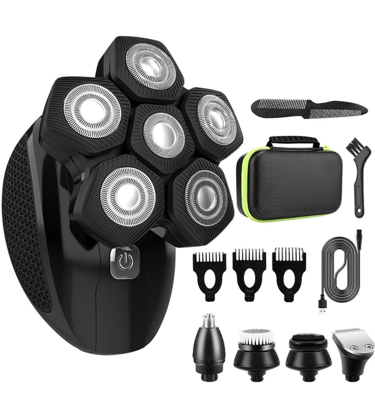 Head Shaver for Men - 5 in 1 Electric Razor | Waterproof Bald Trimmer & Grooming Kit - Buy Online on GoSupps.com