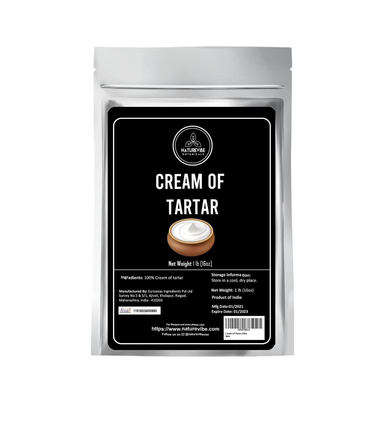 Naturevibe Botanicals Cream Of Tartar  (1lbs) Food Grade | Baking Agent and Household Cleaner | Egg White Stabilizer  Perfect for Baking | 1lbs (16ounces) - Buy Online on GoSupps.com