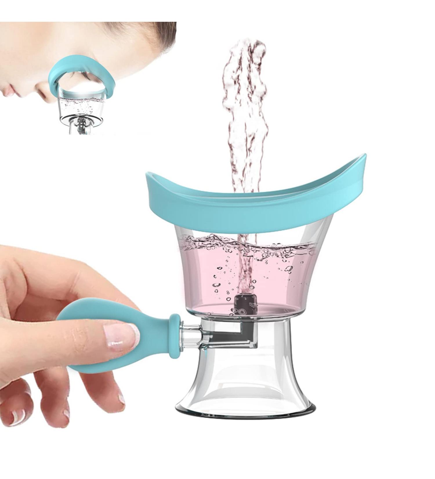 Hand-Operated Silicone Eye Washing Cup Kit - Effective Eye Cleaning Reduces Dust & Irritation Transparent Blue Eye Wash Cup for Safe Eye Care - Buy Online on GoSupps.com