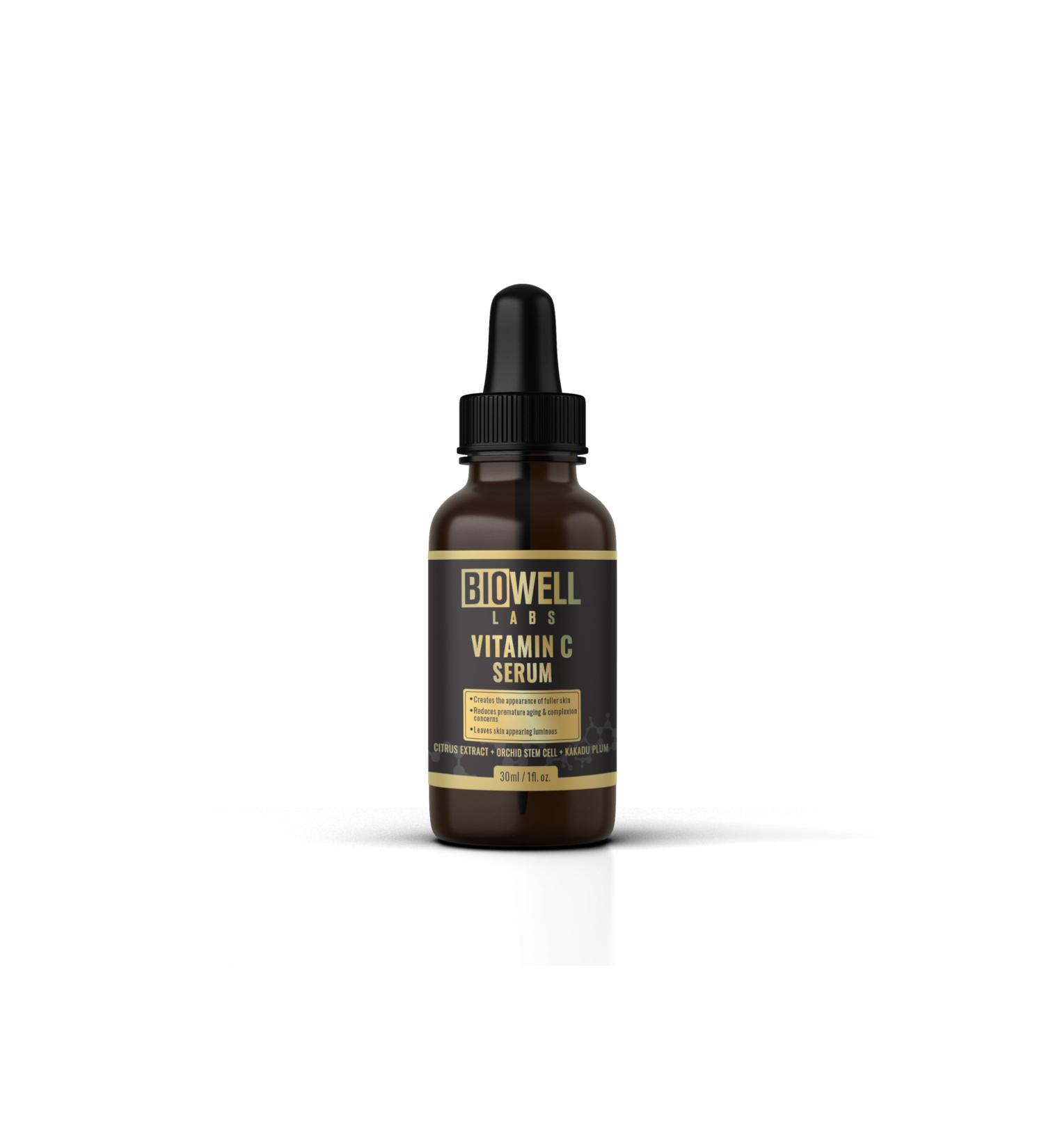 Vegan Vitamin C Serum - Anti-Aging Gluten-Free & Paraben-Free with Hyaluronic Acid & Plant Extracts - Buy Online on GoSupps.com