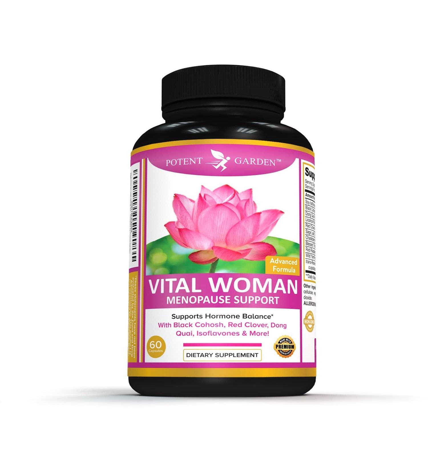 Potent Garden Natural Menopause Supplement for Women - Menopause Relief with Black Cohosh, Red Clover & Dong Quai - Hormone Balance Support - 30 Day Supply - Buy Online on GoSupps.com