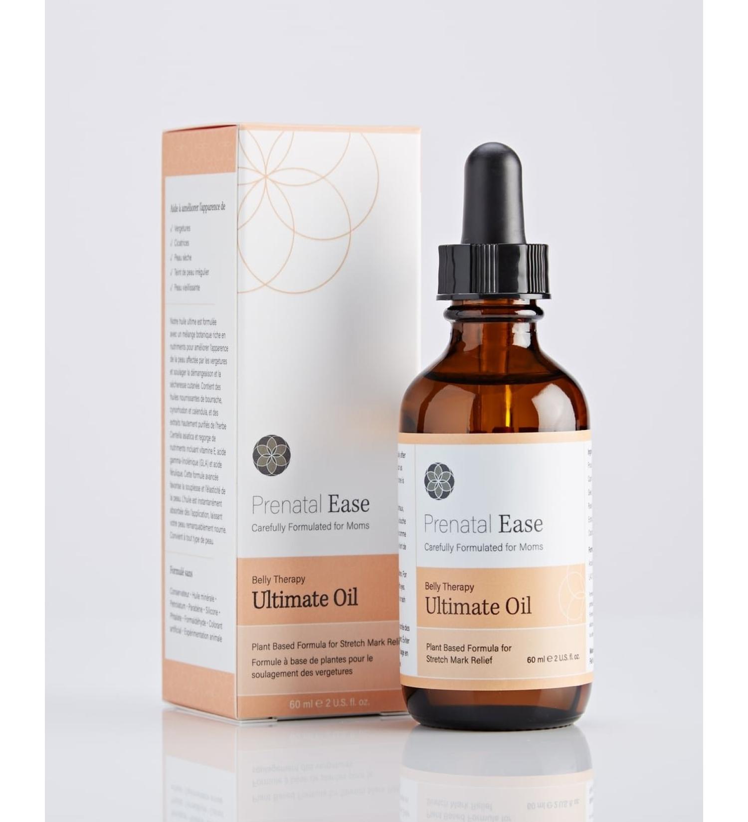 Belly Therapy Ultimate Oil Plant-Based Body Oil for Stretch Marks and Itchy Skin for Pregnant and New Moms 2 oz Bottle