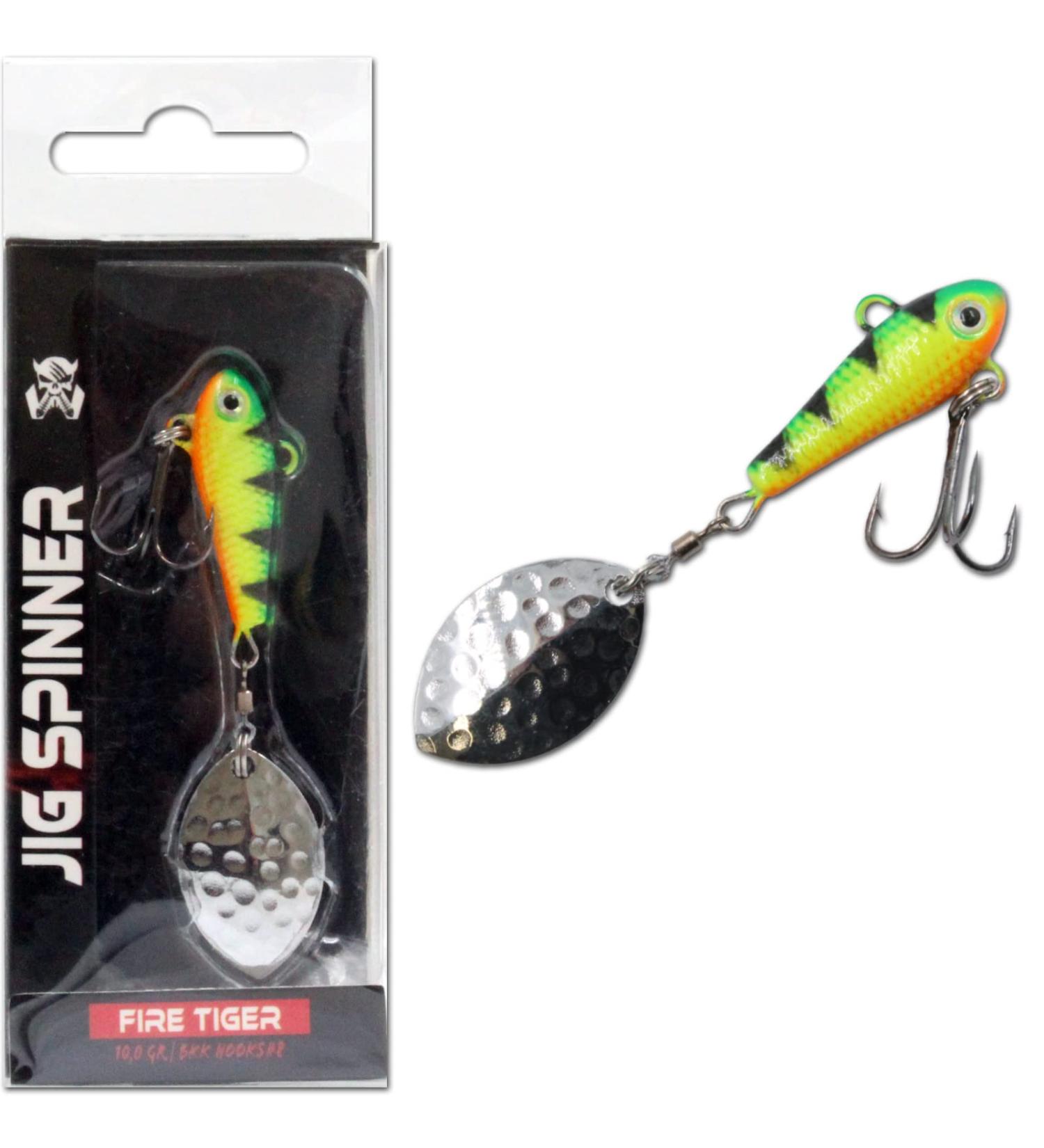 Wild Devil Baits Jig Spinner Spin Jig Lead Head Spinner Spoon 10g Fire Tiger