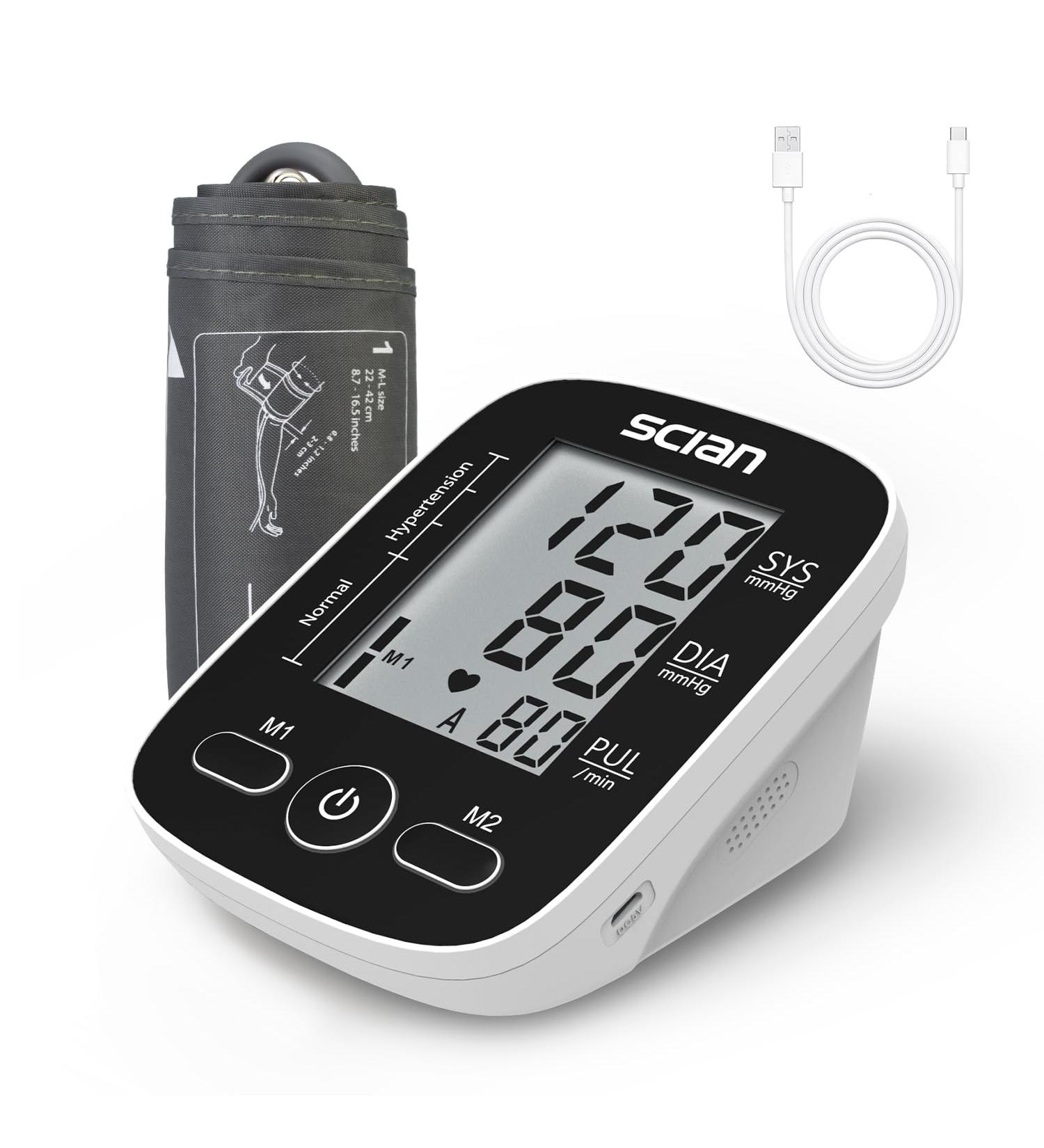 Buy Scian Blood Pressure Monitor | Automatic Upper Arm Cuff | Large LCD Display & 180 Memory | USB | International Shipping Available - Buy Online on GoSupps.com
