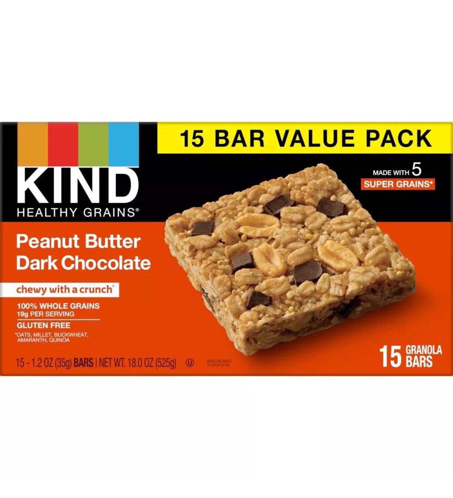 KIND Healthy Grains Bars Peanut Butter Dark Chocolate Chunk -18oz/15ct