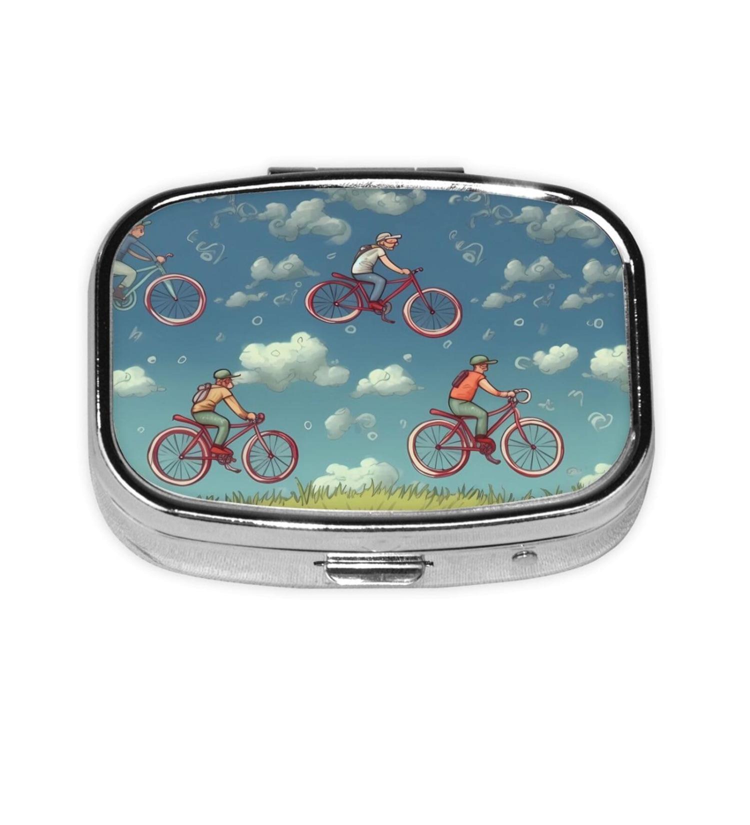 Portable Cycling Pill Box - Printed Square Medicine Organizer for Travel | Bike Accessories - Buy Online on GoSupps.com