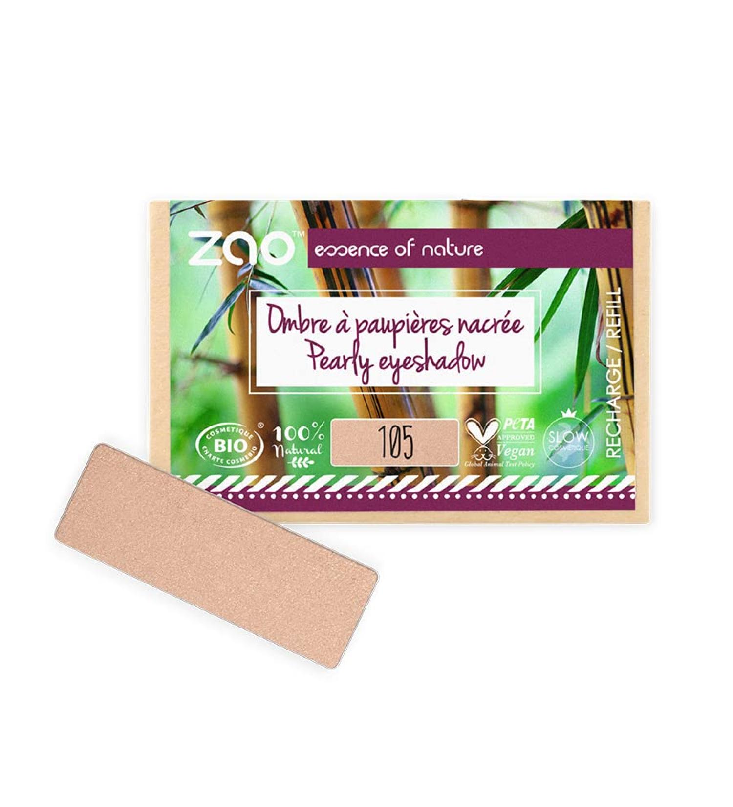 ZAO essence of nature ZAO essence of nature - Pearlescent Rectangular Eyeshadow Refill 105 Golden Sand - 1.3g