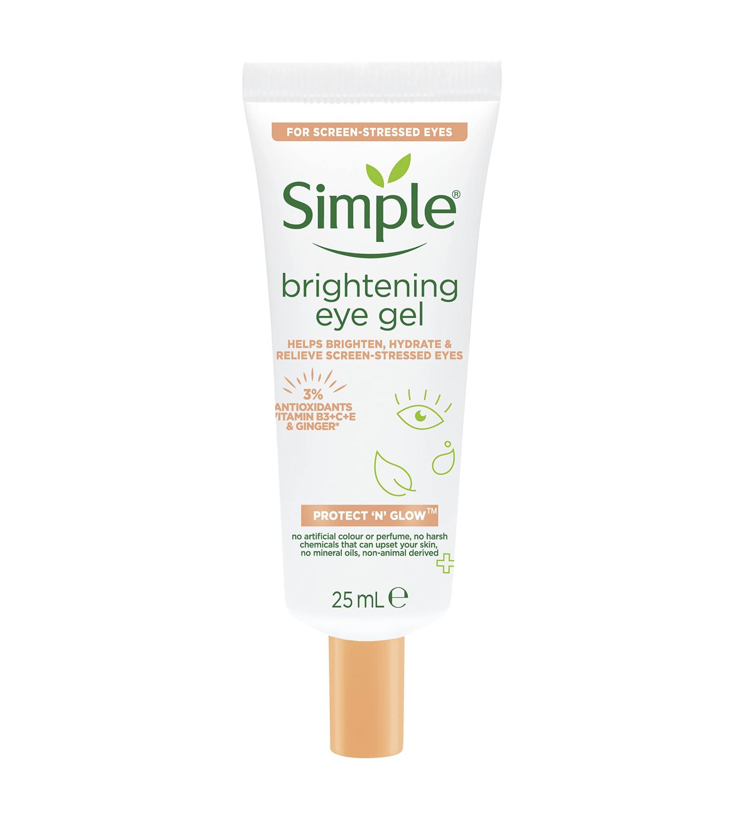 Simple Protect 'n' Glow Brightening Eye Gel 25ml - Cruelty-Free & Vegan Eye Care for Screen-Stressed Eyes - Buy Online on GoSupps.com