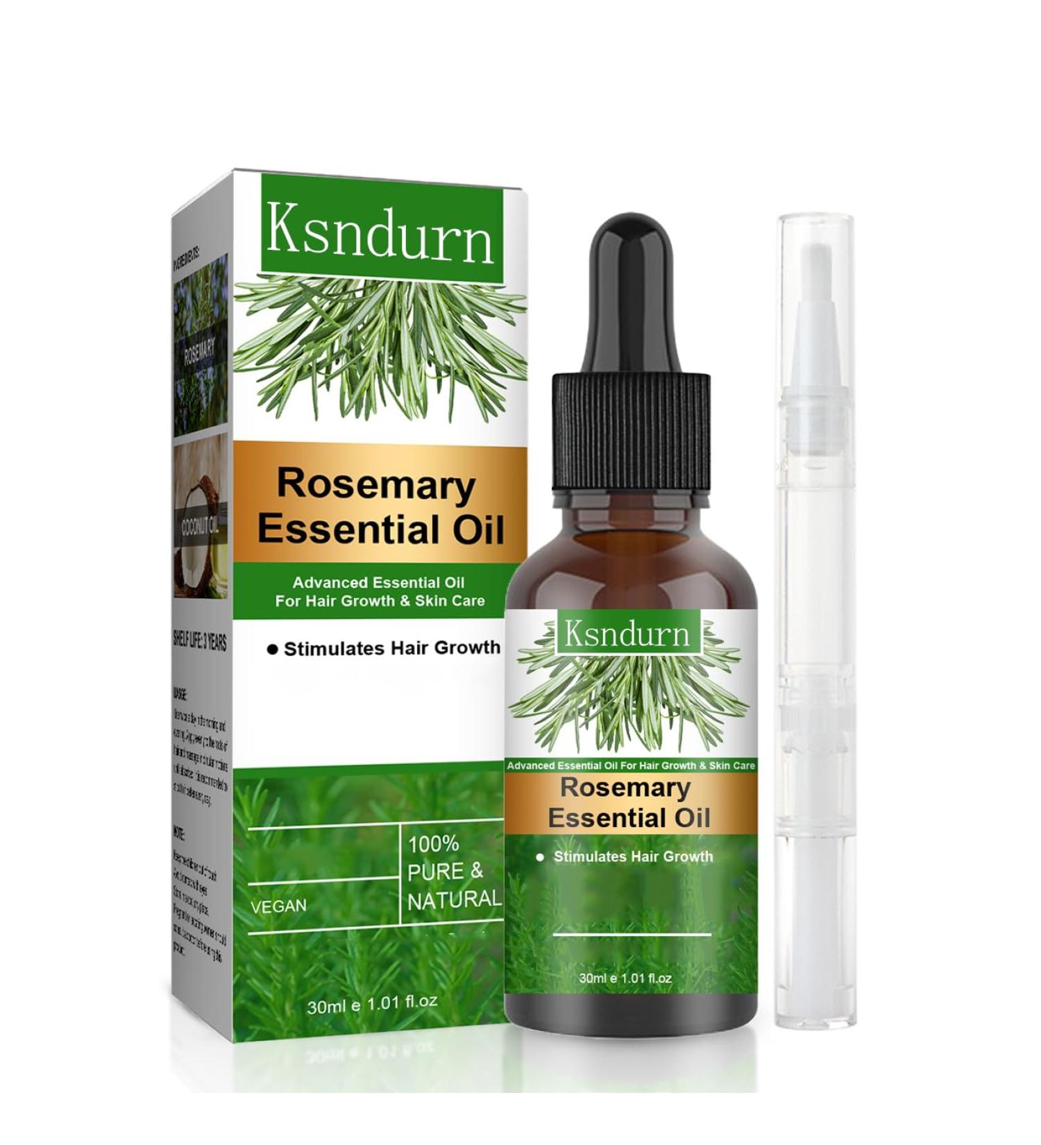 KSndurn Rosemary Oil for Hair - 30ml Natural Rosemary Oil & Hair Water for Stronger Healthier Hair - 1 Pack - Buy Online on GoSupps.com
