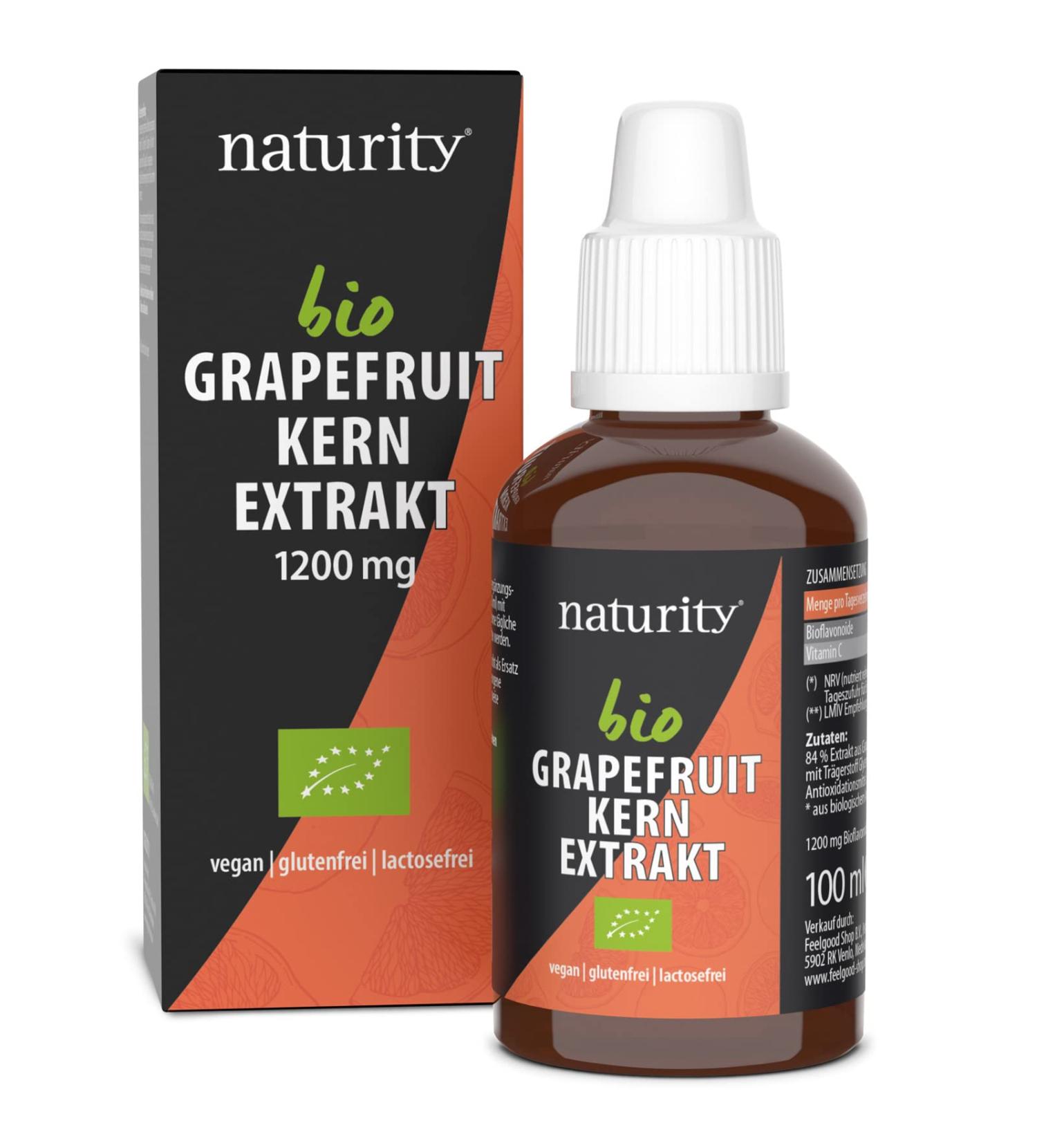 Naturity Organic Grapefruit Kernel Extract 1200 mg | Vegan & Certified Organic | 100 ml - Easy Application | International Shipping - Buy Online on GoSupps.com