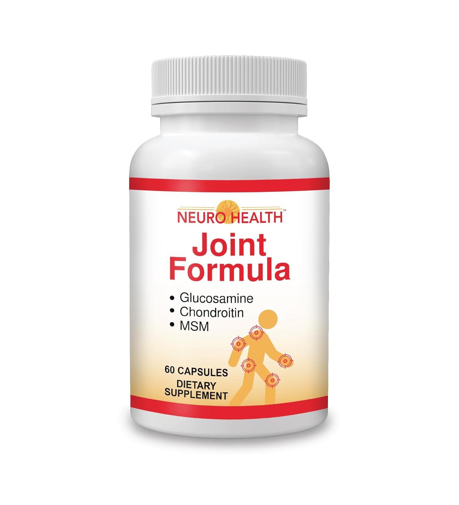 Neuro Health Joint Formula with Glucosamine Chondroitin and MSM 60 Capsules (1 Bottle) Turmeric/Joint Support Supplement for Bones Back Knees Hands/Used for Cartilage & Joint Support - Buy Online on GoSupps.com
