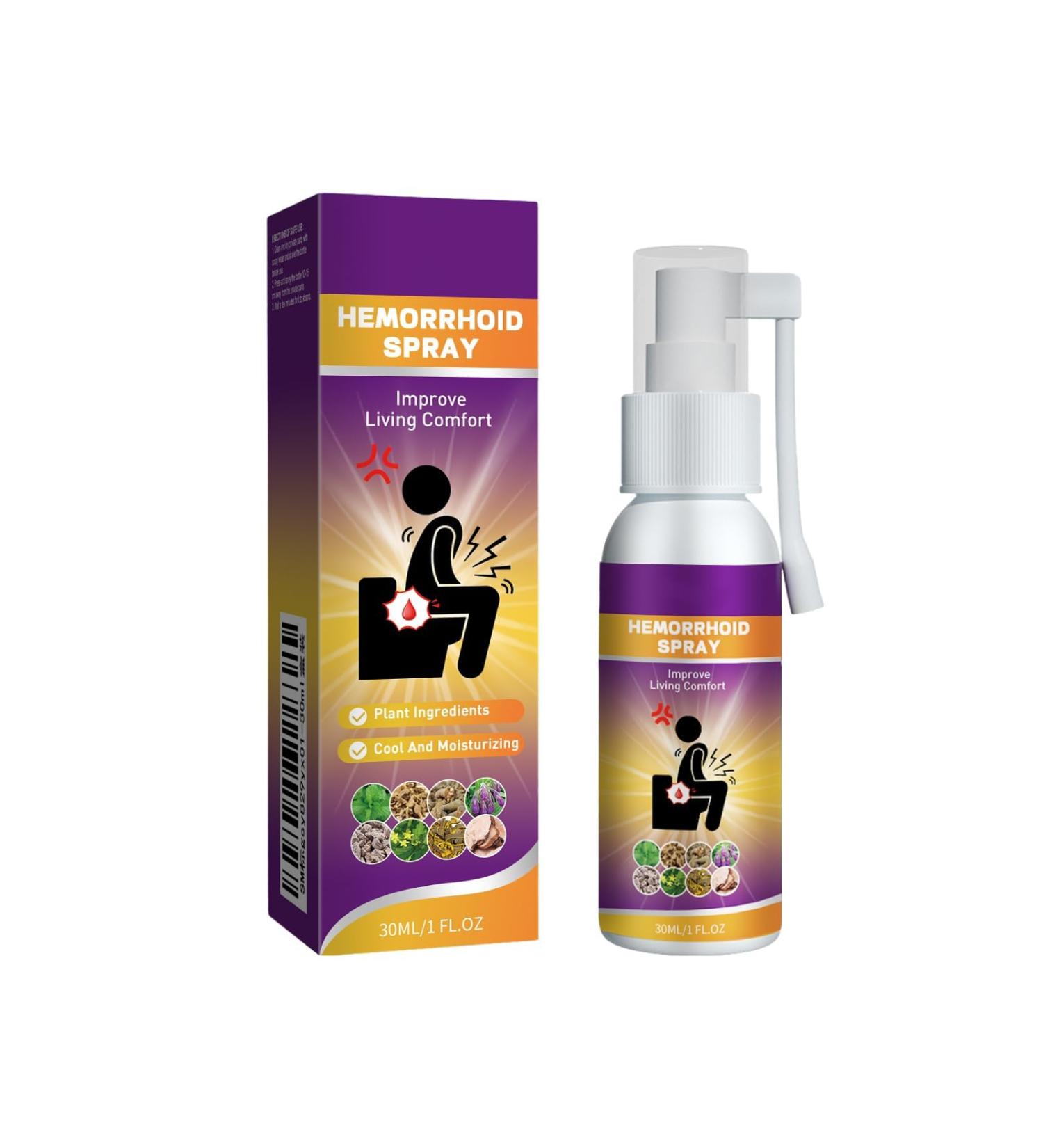 Herbal hemorrhoid Spray relieves Anal Swelling Pain itching discomfort Repair Meat Ball Broken hemorrhoid Nursing Spray 30ML/1 FL.OZ - Buy Online on GoSupps.com