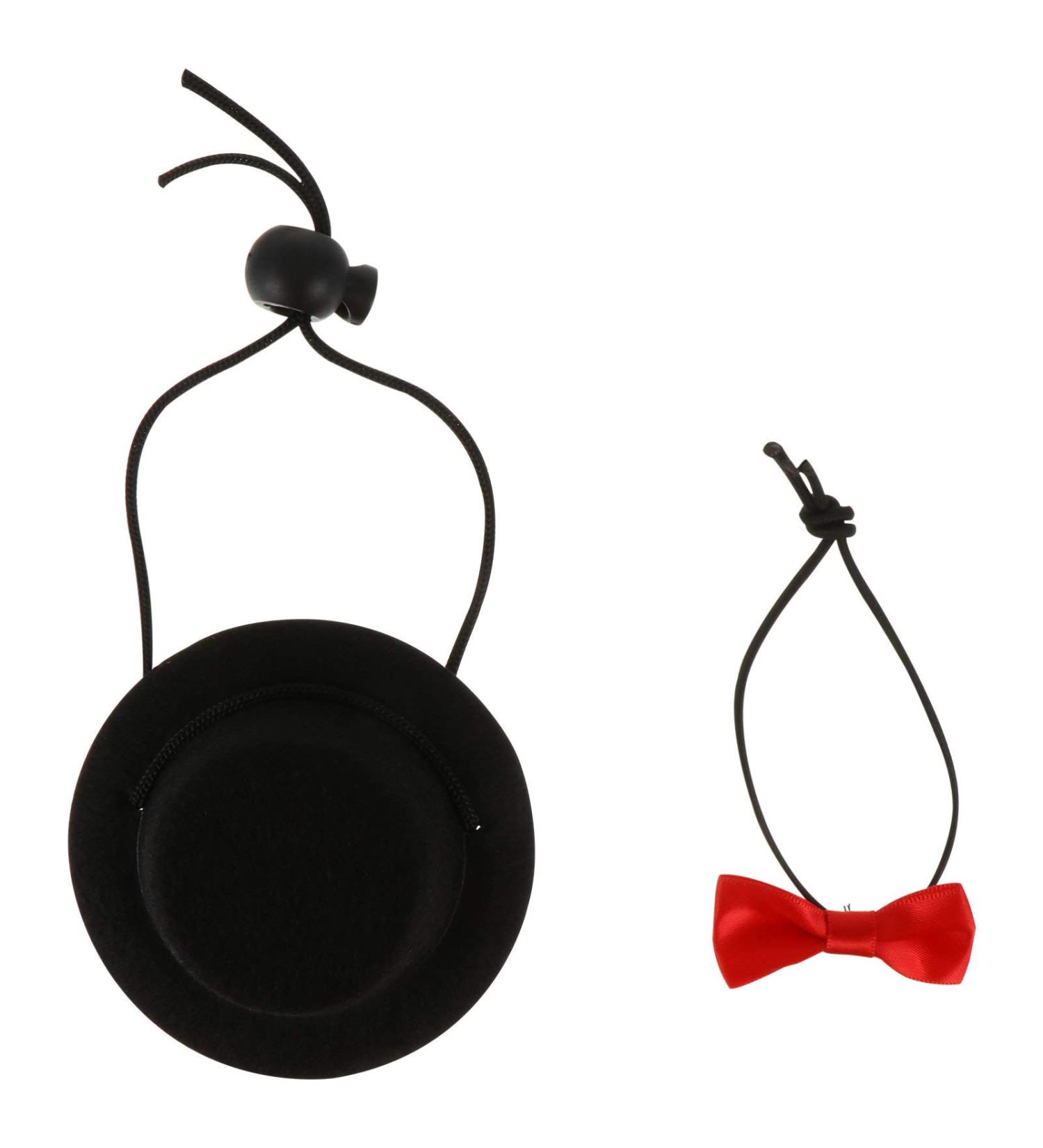 POPETPOP Guinea Pig Outfit Hamster Hat and Bowtie Set - Small Animal Costume for Parties and Festivals - Perfect for Rats, Sugar Gliders, Rabbits, Chinchillas, Ferrets, and Cats - Black - Buy Online on GoSupps.com