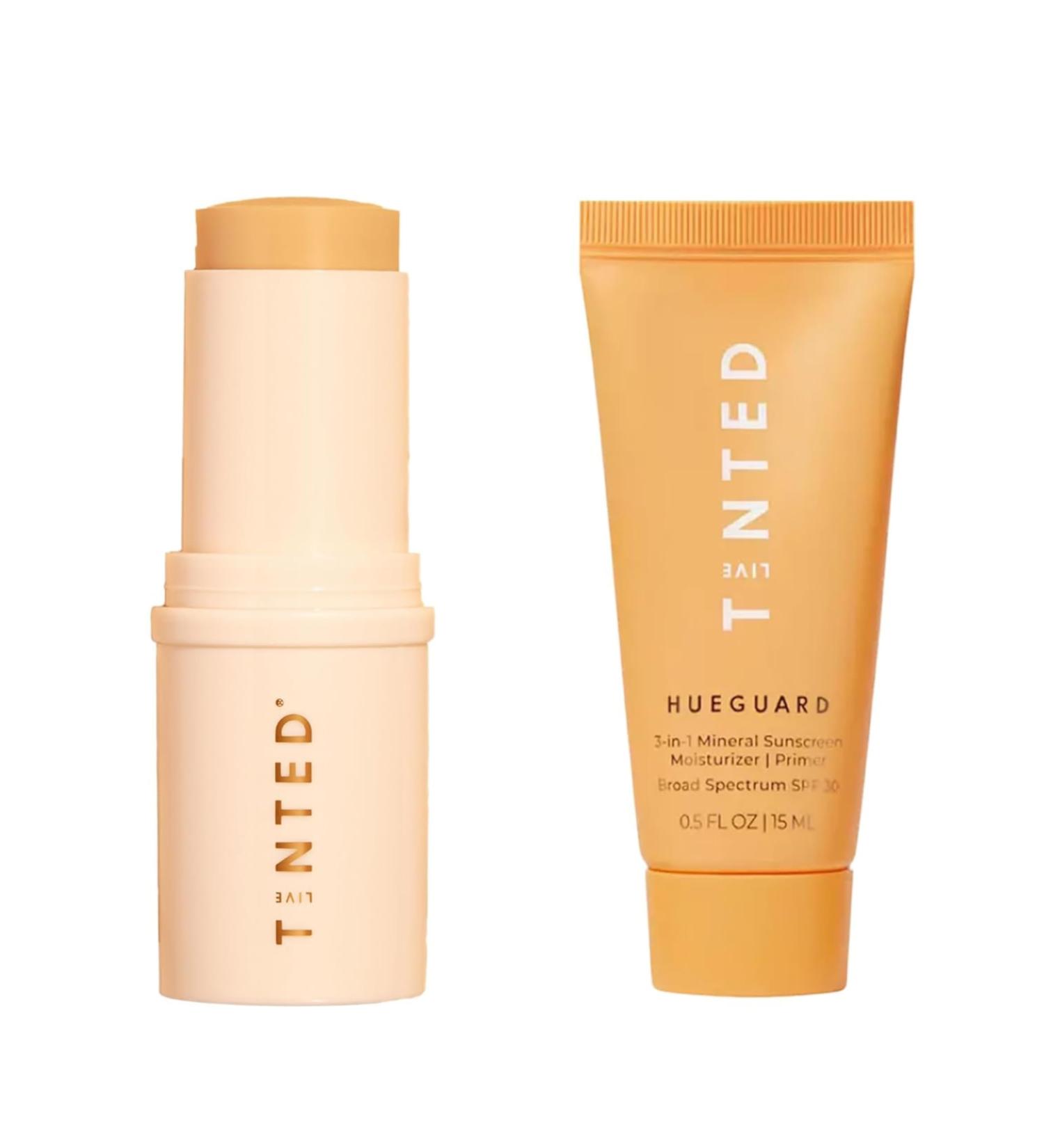 Live Tinted Superhue Hyperpigmentation Serum Stick - Balm-to-Serum Stick For Face & Body & Hueguard: 3-in-1 Mineral Sunscreen Moisturizer & Primer for Face and Body - Travel Sized - SPF 30 - Buy Online on GoSupps.com