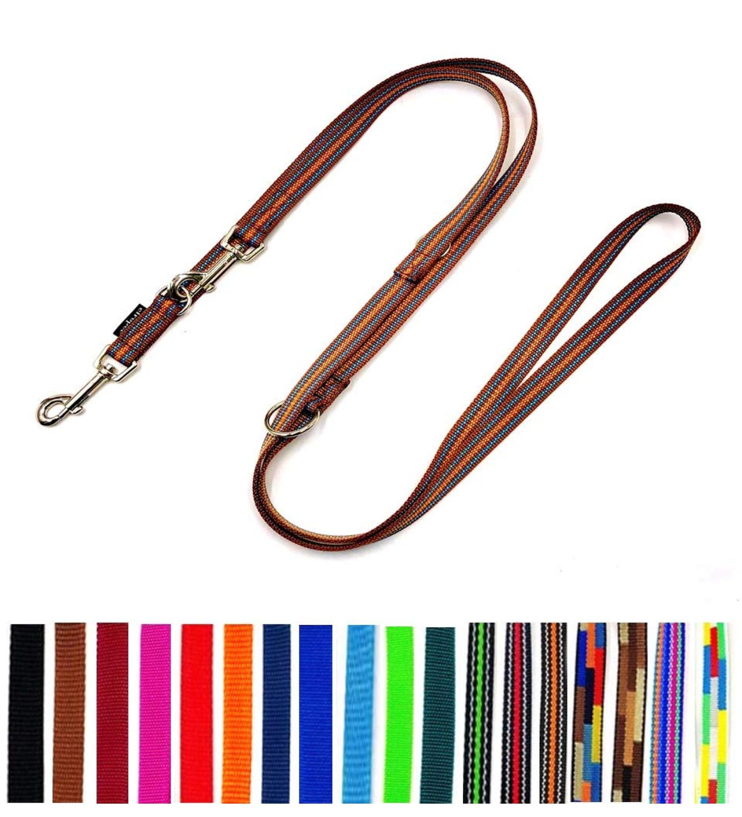 Dog linen duplicable 2m / 2.40m / 2.80m / 3.50m / 5m large dogs 20mm / 25mm (Hawaii (brown curry turkey) 25mm 2.80m) Hawaii (brown curry-t rkis) 25mm 2.80m