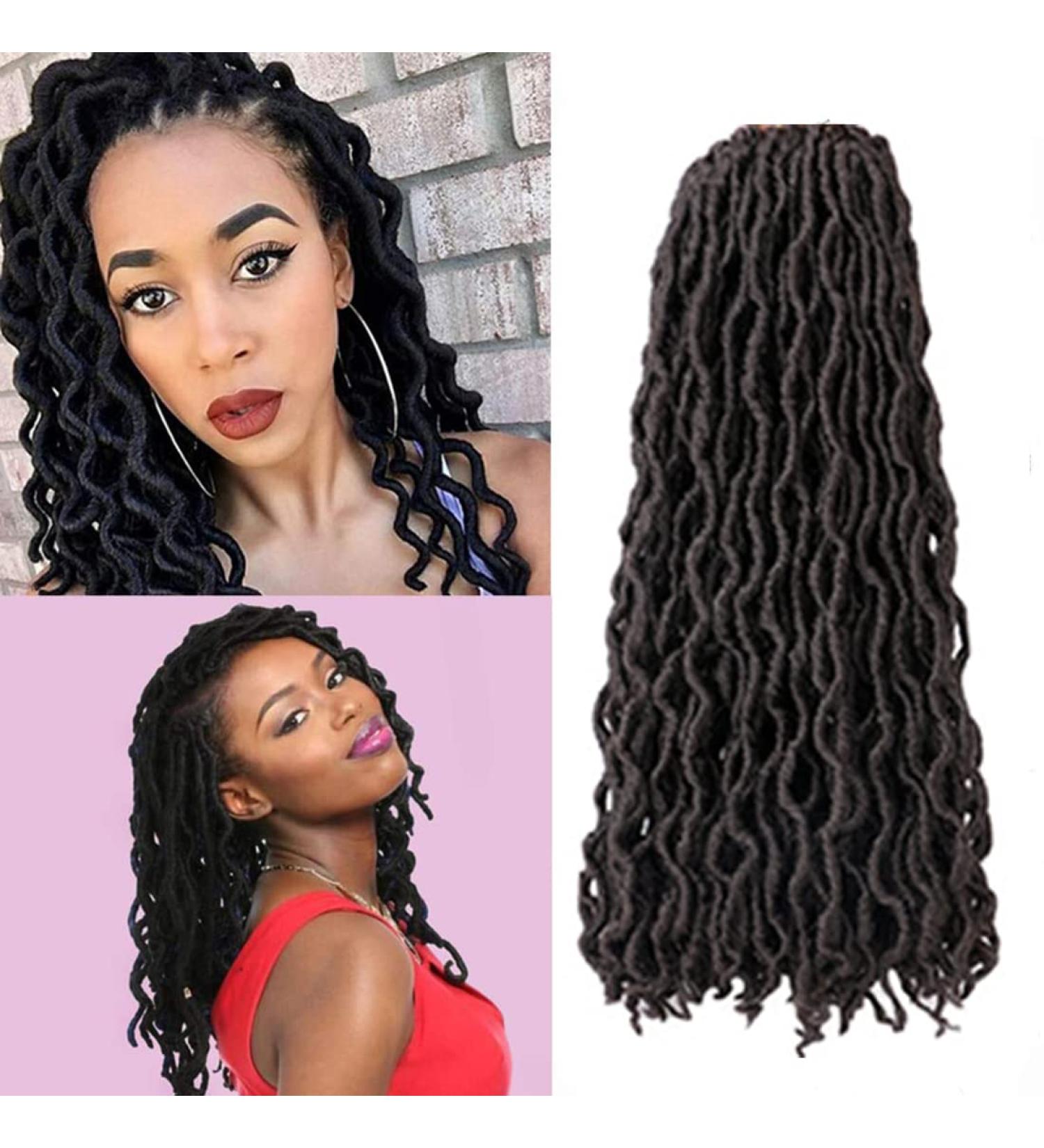 Shop Wigenius Faux Locs Wavy 18 - 6 Packs of Soft Synthetic Crochet Hair Extensions in Brown (4#) for Beautiful Goddess Gypsy Dreadlocks & Passion Twists - Buy Online on GoSupps.com