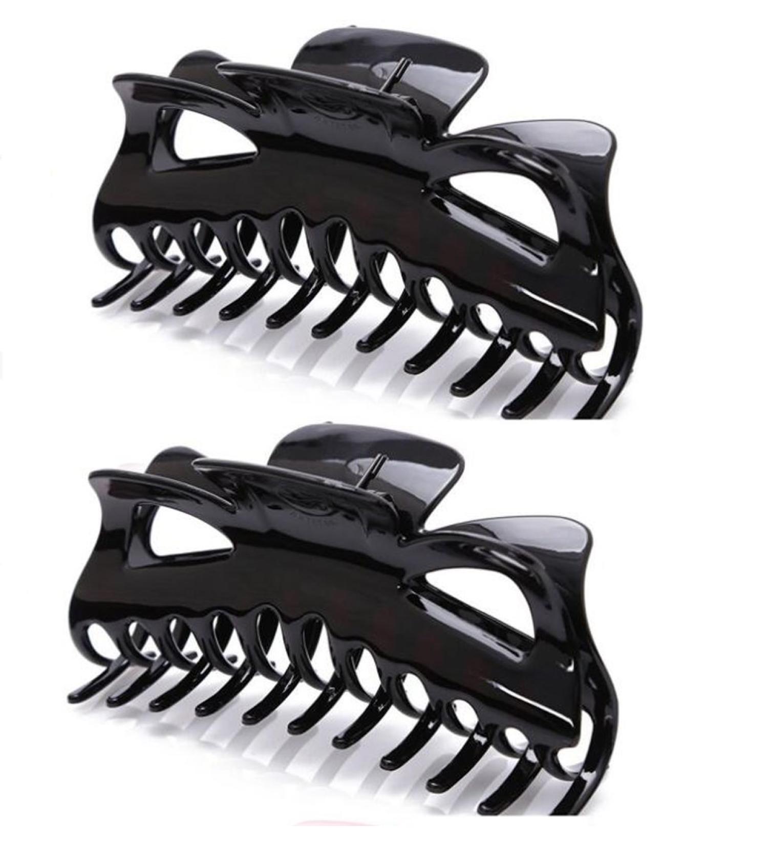 2PCS Extra Large 4.3 Inch Length Bathing Hairpin Black Grip Clips Resin Plastic Head Ornaments Gripper Minimalist Headgear Clamps for Fixed Long Hair Ponytail - Buy Online on GoSupps.com
