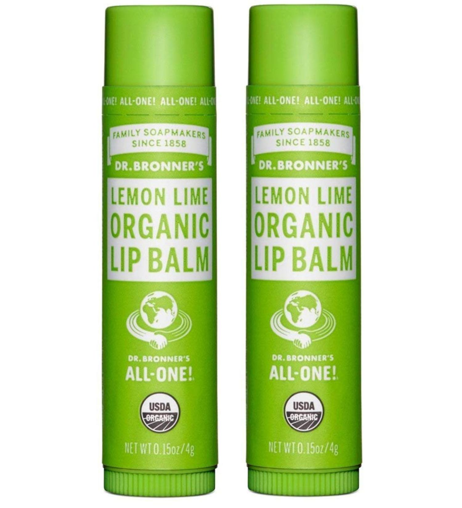 Dr. Bronner's Sun Dog's Organic Lip Balm Lemon Lime Pack of 2 - 0.15 oz
