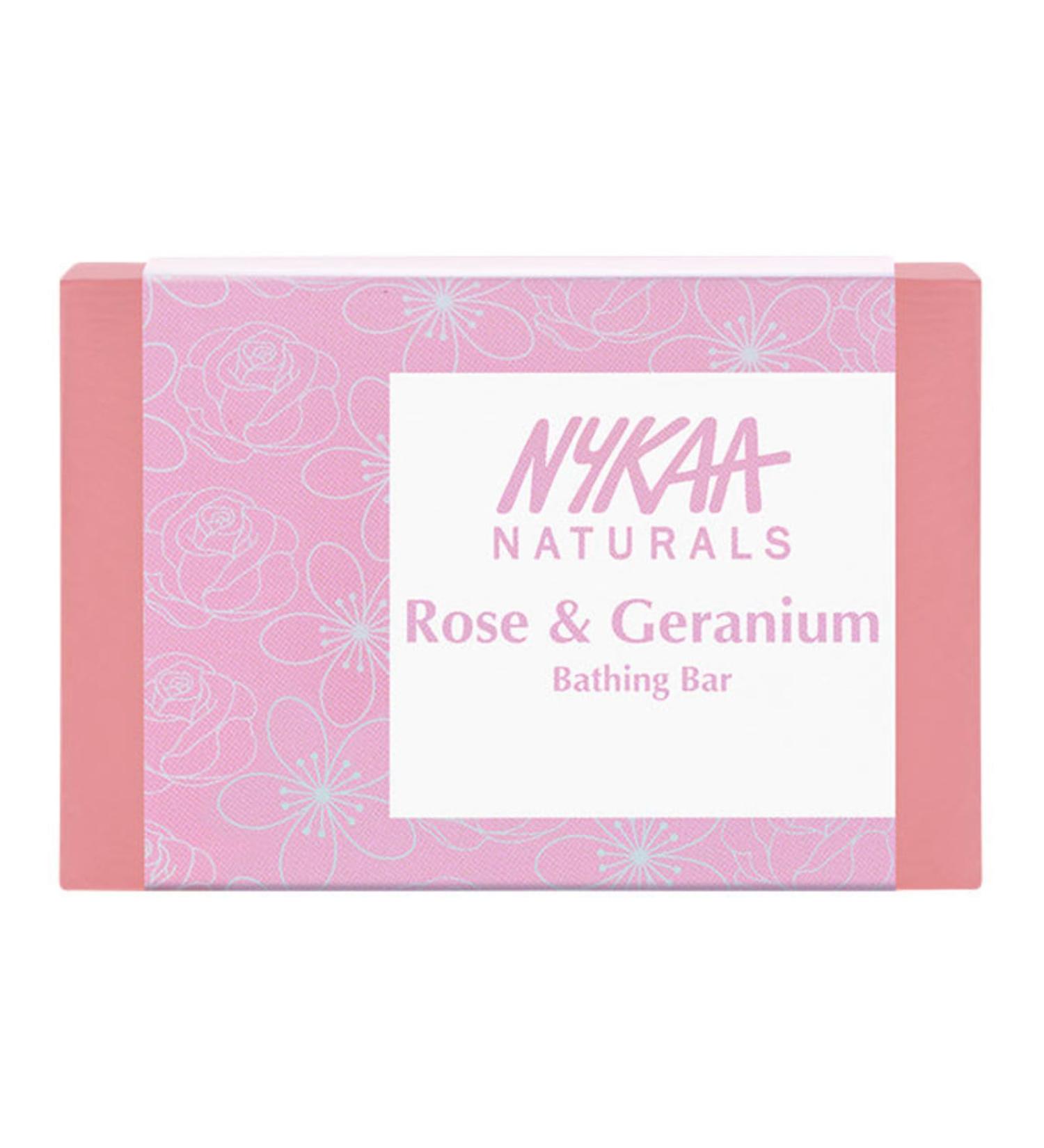 Nykaa Naturals Energizing Bathing Soap - Relaxing Rose & Geranium Bar Soap for Tightening Skin & pH Balance - 3.5 oz - International Shipping Available - Buy Online on GoSupps.com