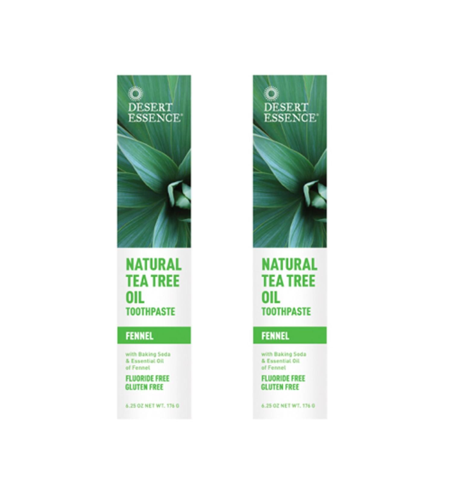 Desert Essence Natural Tea Tree Oil Fennel Toothpaste 6.25 Ounce - 2 per case.