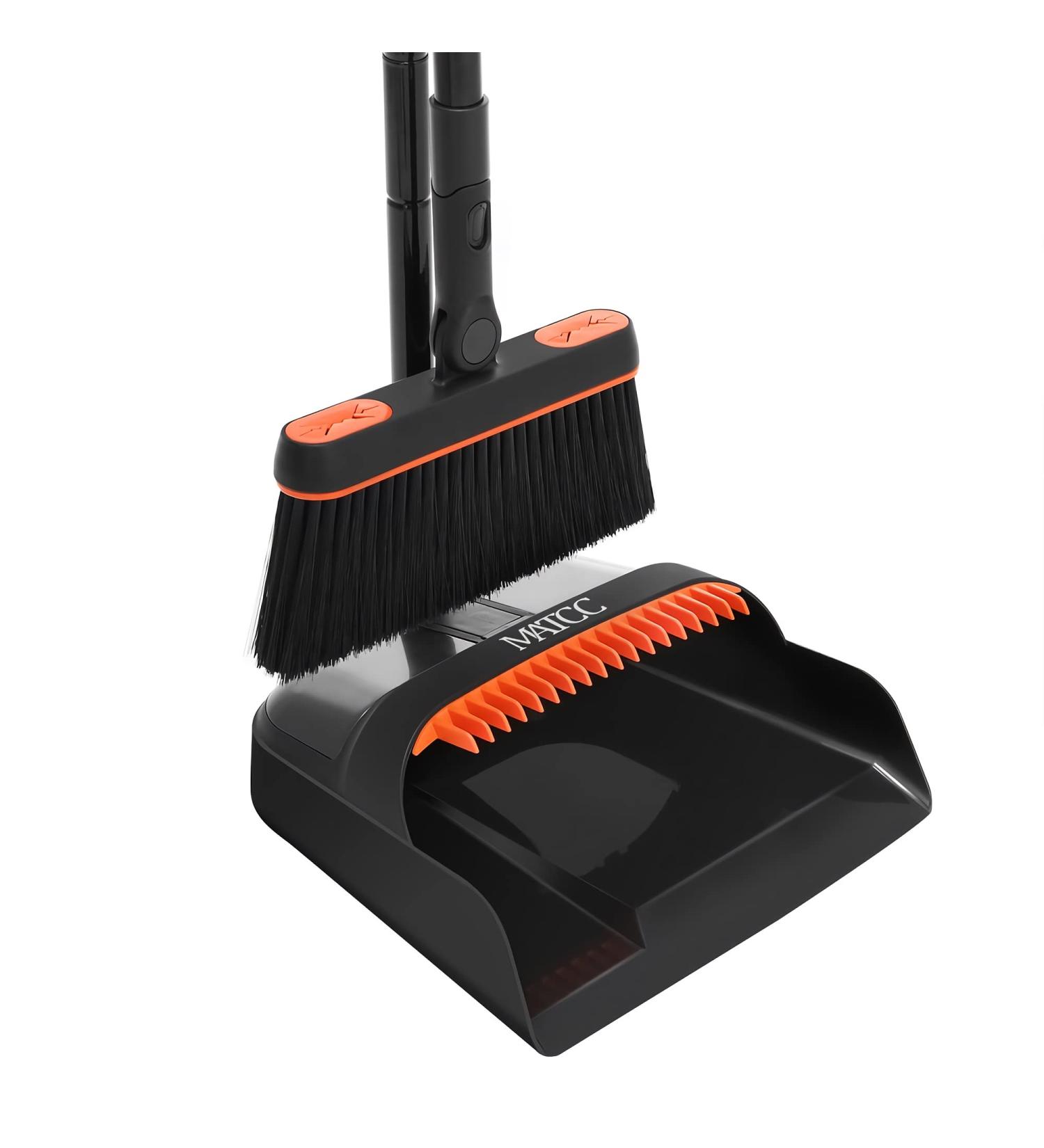 Broom Dustpan and Brush Set 180 Rotatable with Long Handle for Kitchen Home Office Lobby Floor Sweeping - MBD001_Intexca - Buy Online on GoSupps.com
