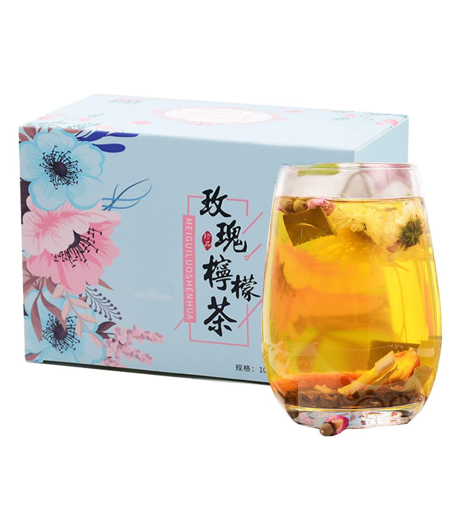 Rose Lemon Tea Herbal Tea Rose Lemon Tea Health Preserving Herbal Tea Boxed Lemon Herbal Tea Bags 100g 10 Count - Buy Online on GoSupps.com