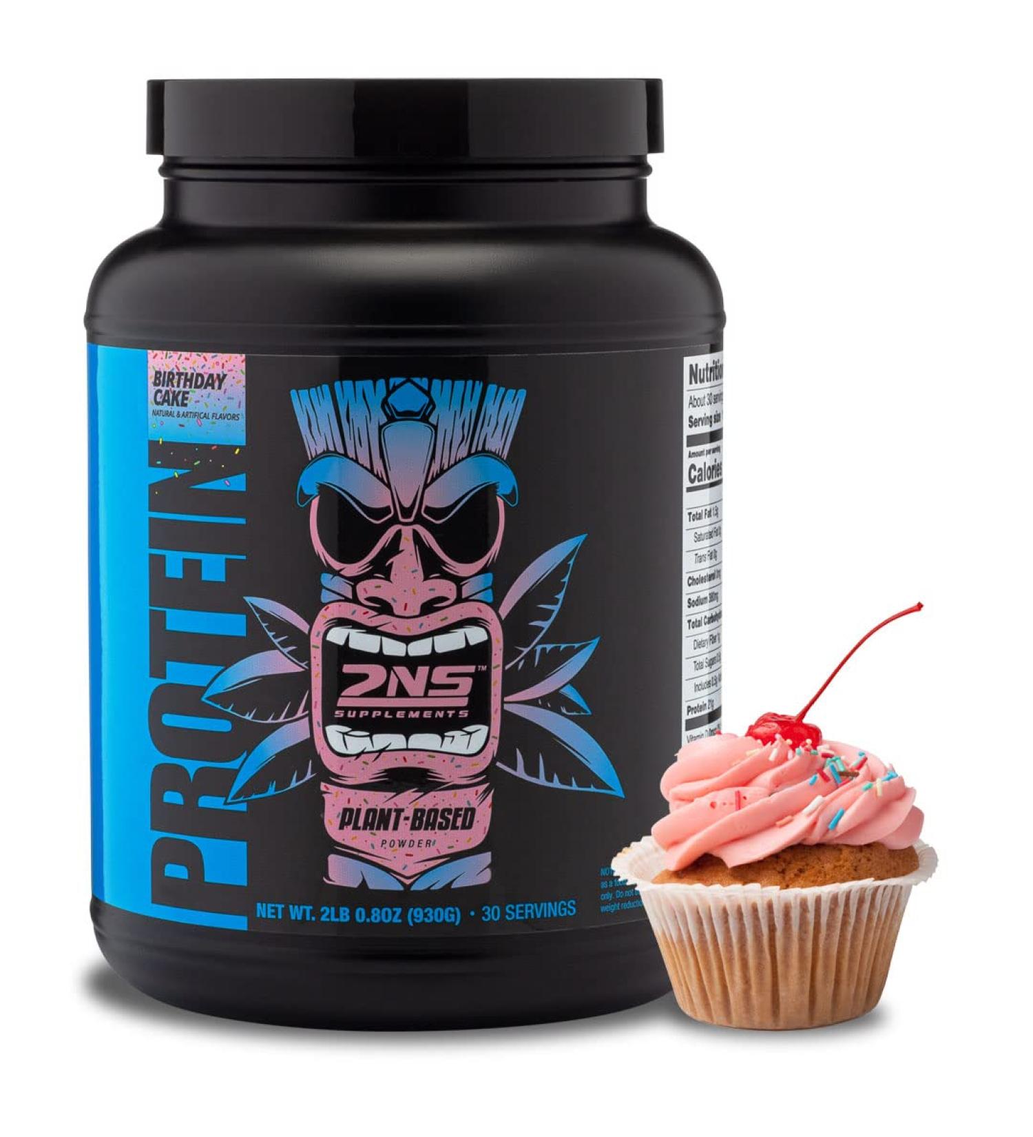2nd Nature Plant-Based Protein Powder - Birthday Cake Flavor 30 Servings 21G Vegan Protein & EAAs for Muscle Growth No Sugars Soy-Free Gluten-Free Non-GMO - Buy Online on GoSupps.com