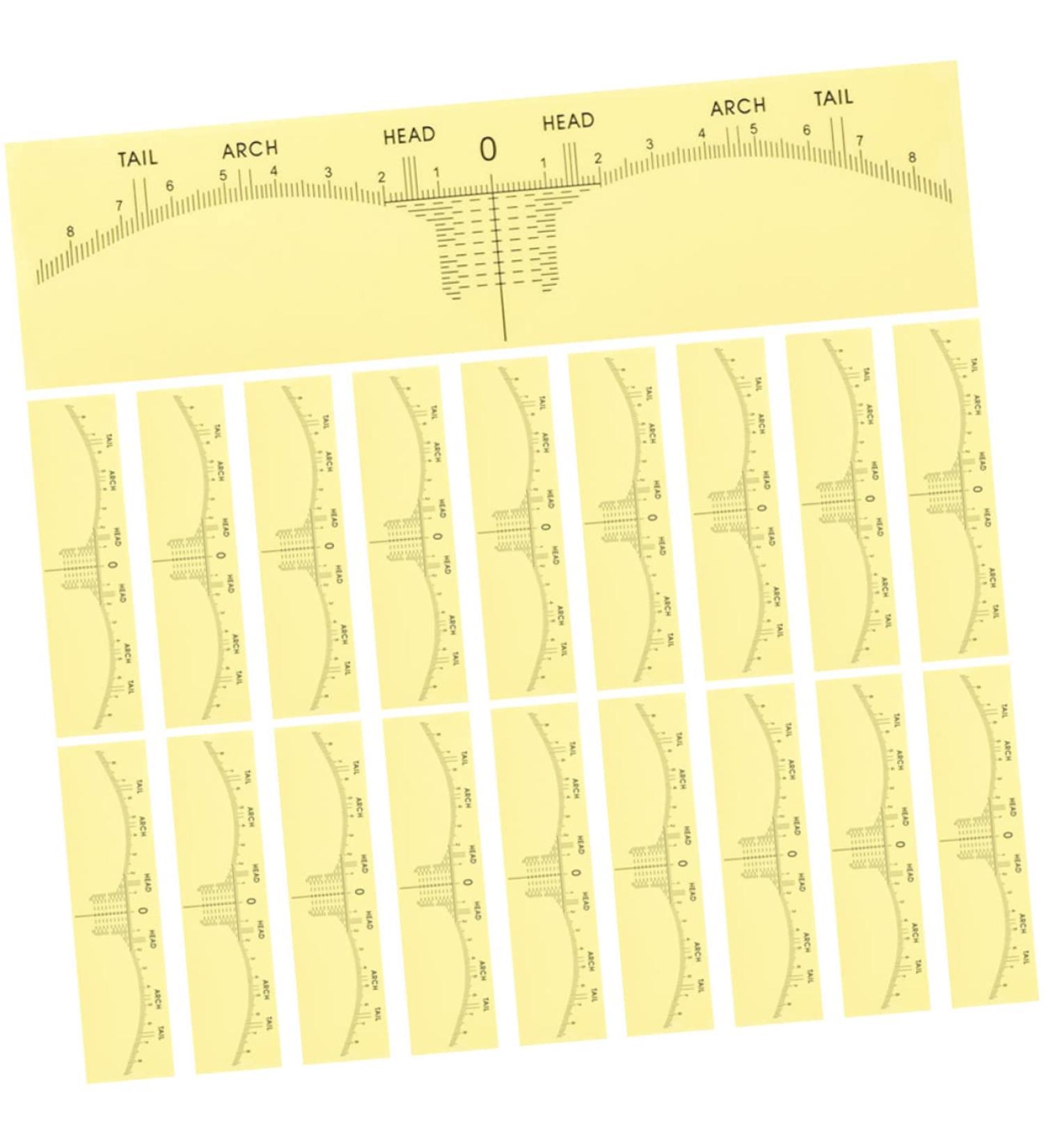 SEWOART 50pcs Shaper Miss Shaping Measuring for up Eyebrow Rulers Permanent 18x5cm Yellow 3 - Buy Online on GoSupps.com