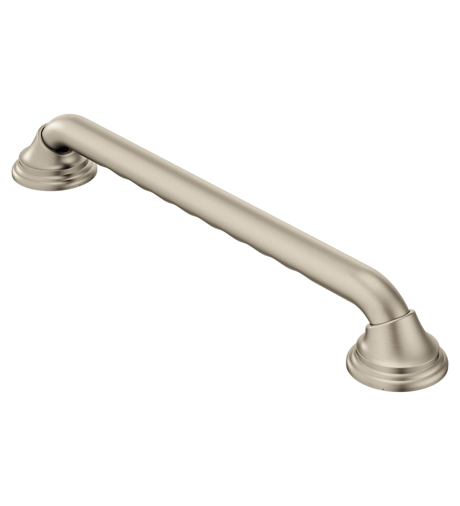 Moan Ultima 36-Inch Designer Bathroom Grab Bar with Curl Grip in Brushed Nickel - Buy Online on GoSupps.com