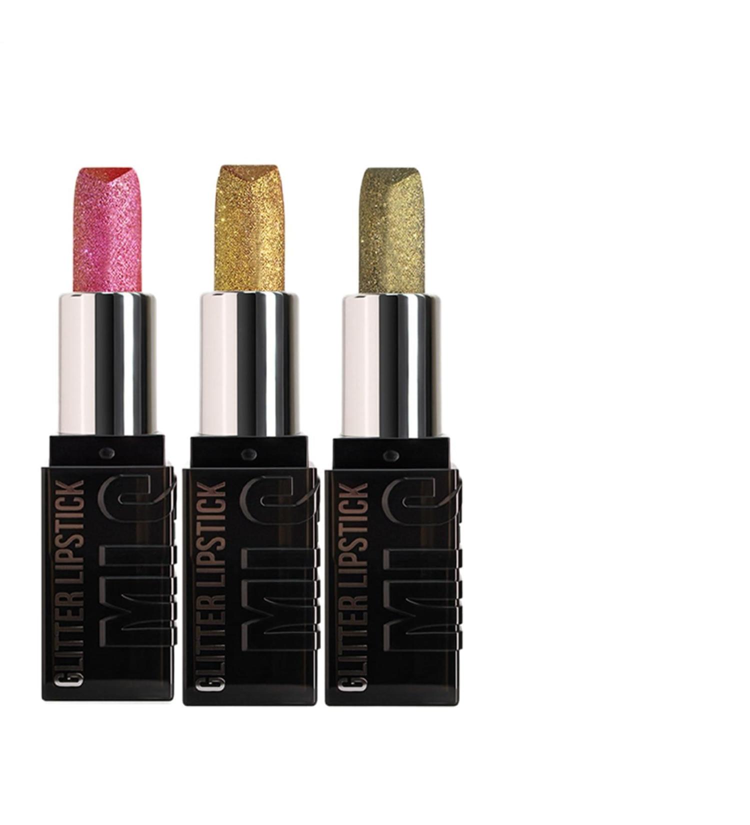  Generisch Set of 3 glitter lip glosses - Moisturizing lipstick - For office home everyday wear commuting Valentine's Day holidays women girls parties and travel - Buy Online on GoSupps.com