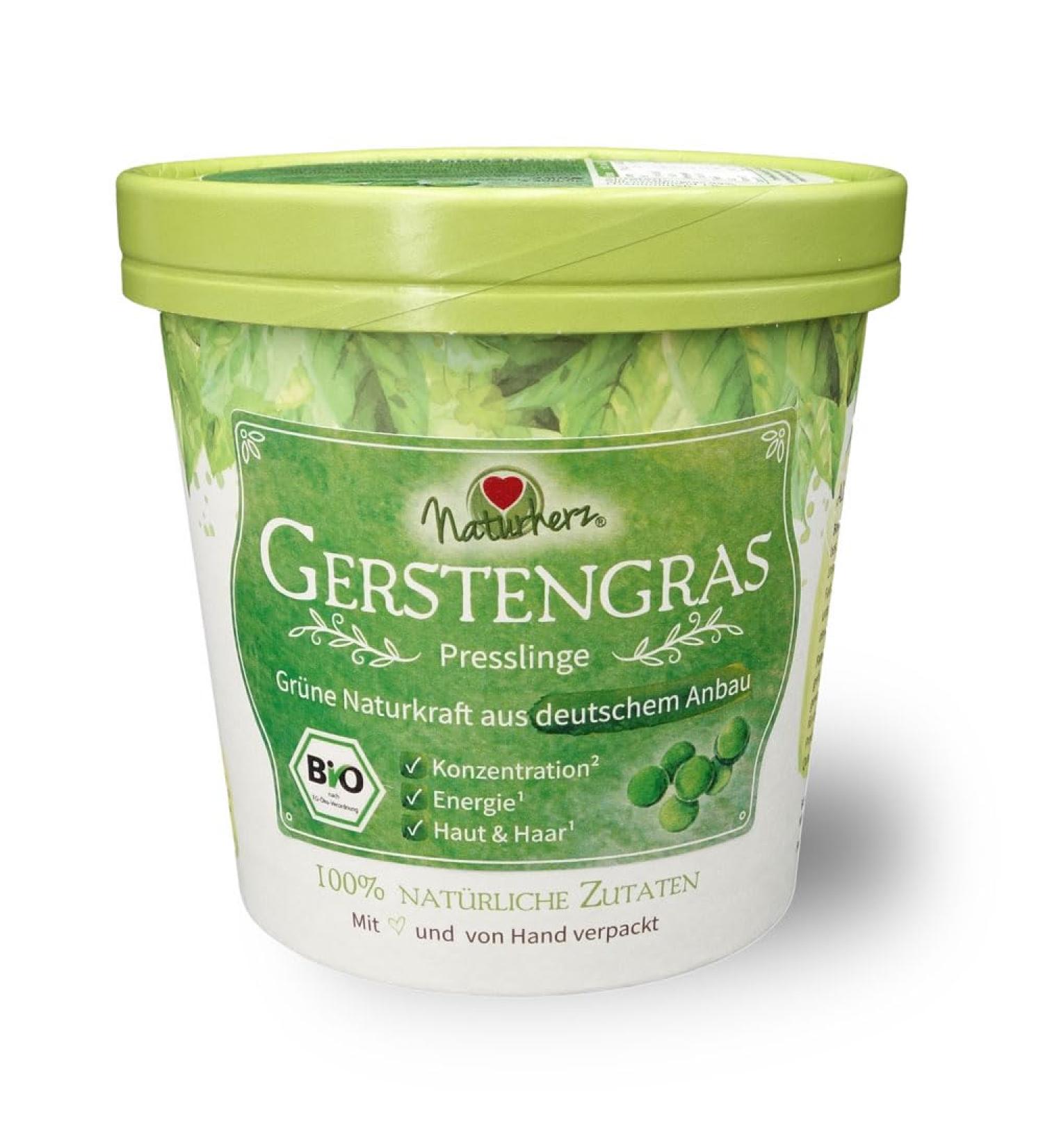  Naturherz Naturherz Barley grass tablets from German farming high organic quality 400 mg tablets (400 g) - Buy Online on GoSupps.com