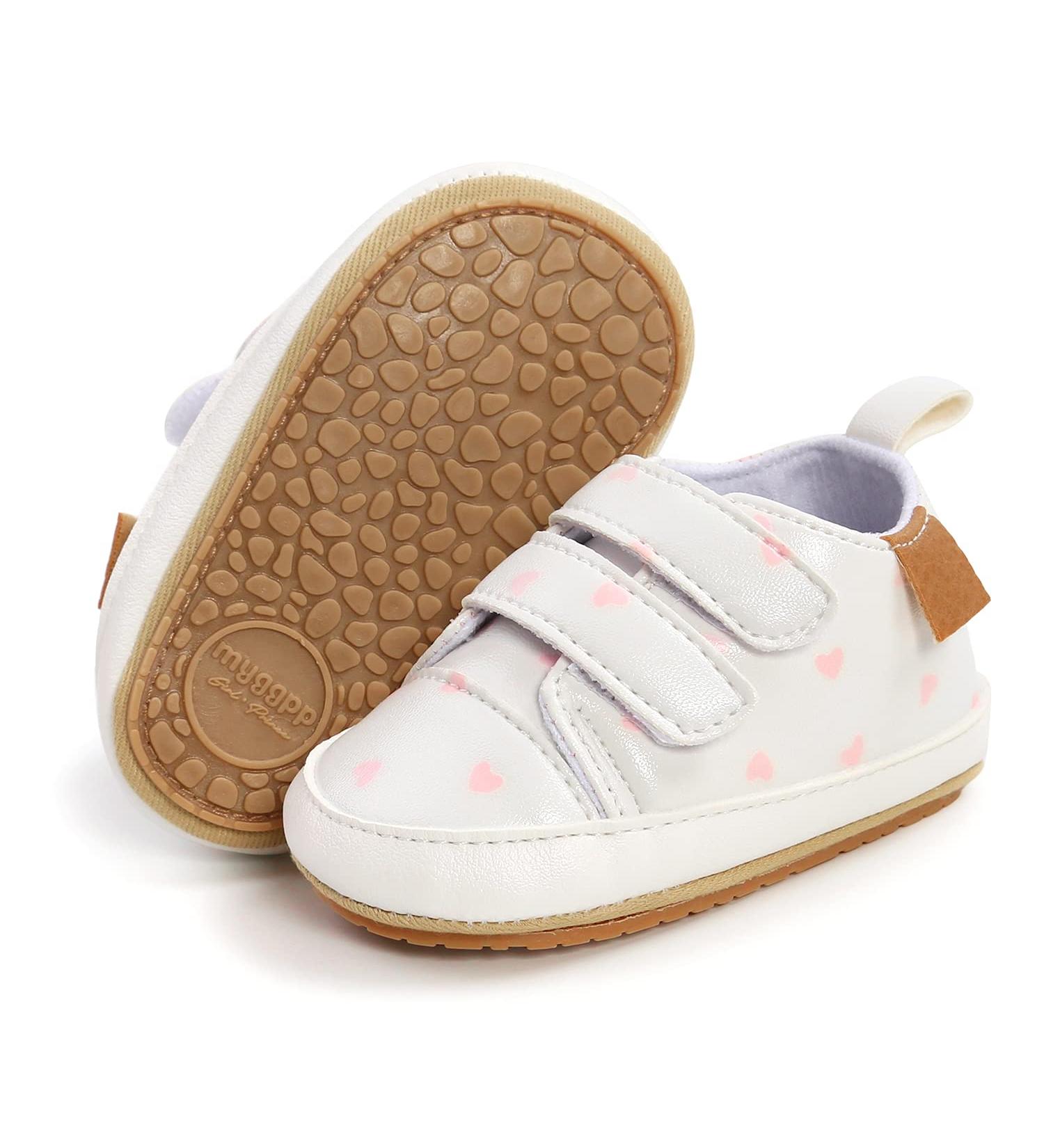 RVROVIC Baby Anti-Slip Oxford Loafer Flats - 12-18 Months - White Heart Design - Buy Online on GoSupps.com
