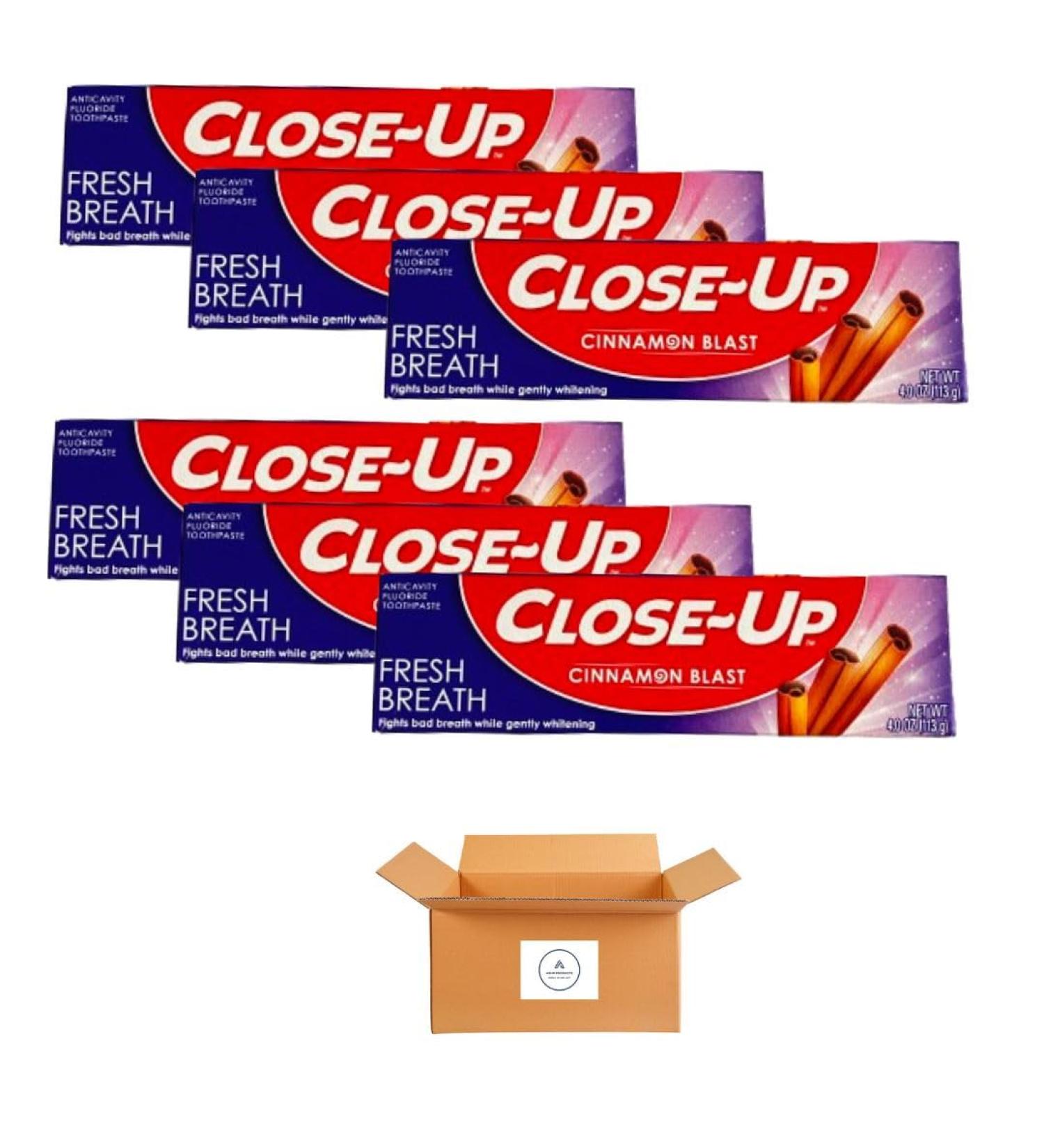 AHSR PRODUCTS Close-Up Fluoride Toothpaste Freshening Cinnamon Red Gel 4 oz (Pack of 6)