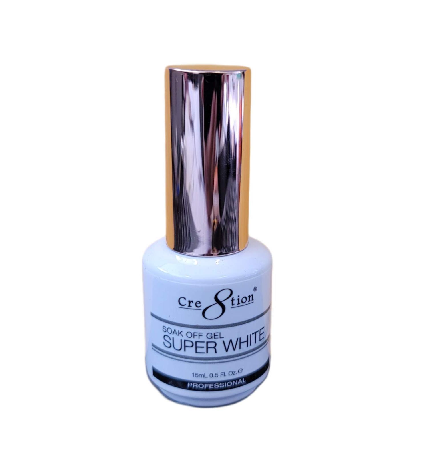 Cre8tion Soak Off Gel System - Super White (0.5 oz)