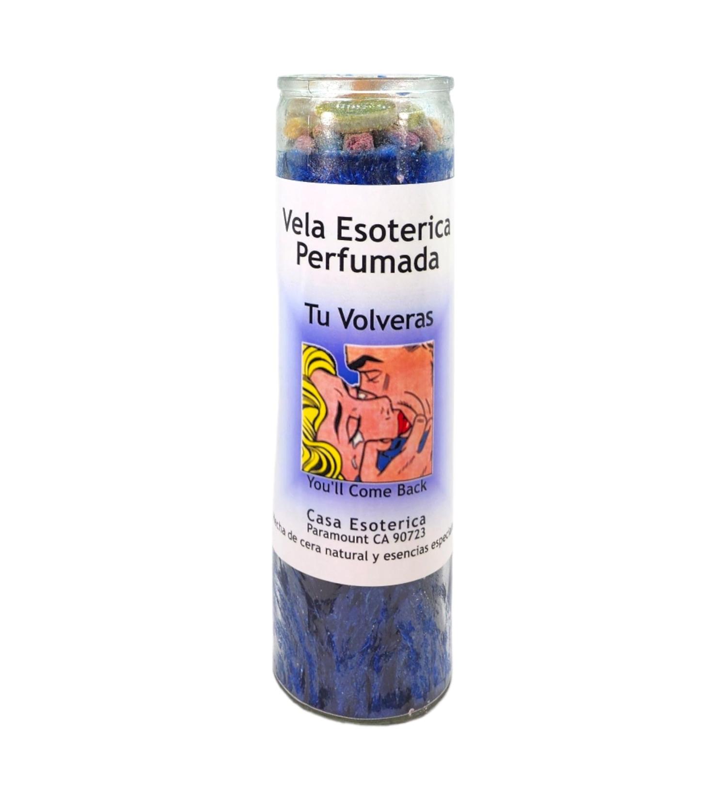 You Will Come Back Palm Wax Candle - Blue | Spiritual Intention Spell | Vela CASA ESOTERICA PERFUMADA (TU VOLVERAS) - International Shipping Available - Buy Online on GoSupps.com