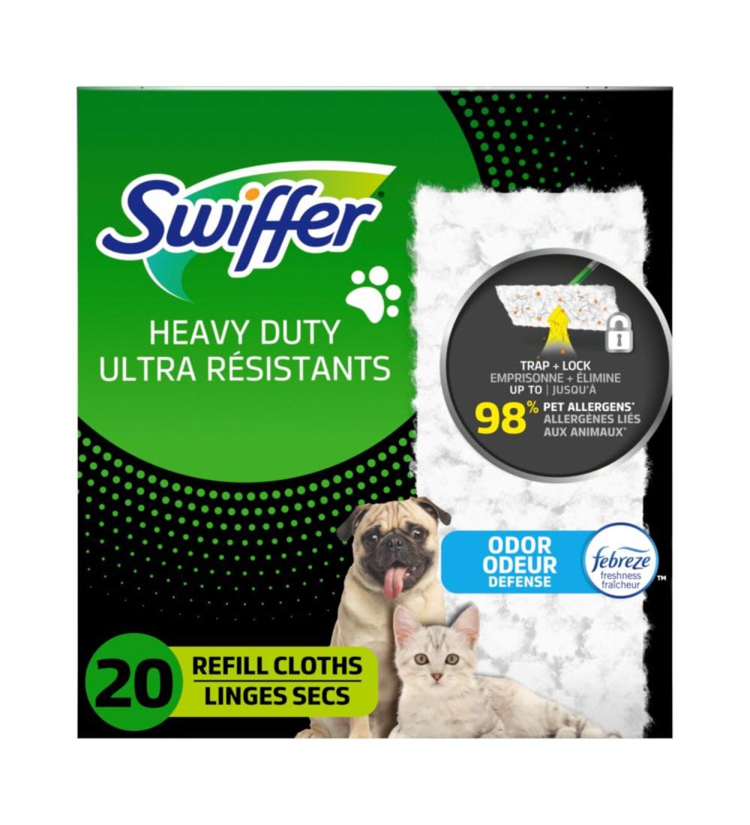 Swiffer Pet Heavy Duty Dry Multi-Surface Cloth Refills for Floor Sweeping and Cleaning Febreze Freshness 20 count - Buy Online on GoSupps.com