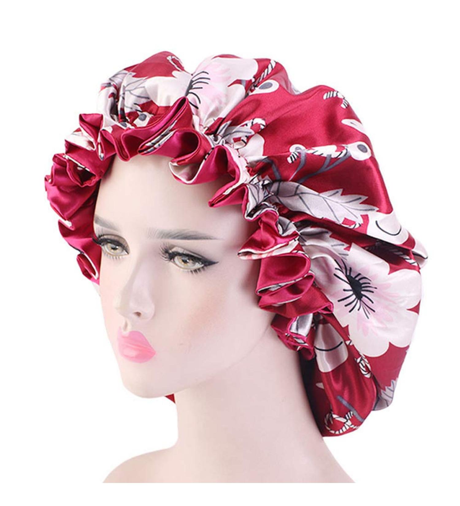 Large Double Layer Satin Bonnet Cap for Curly Hair Women - Hair Wrap for Sleeping - Buy Online on GoSupps.com