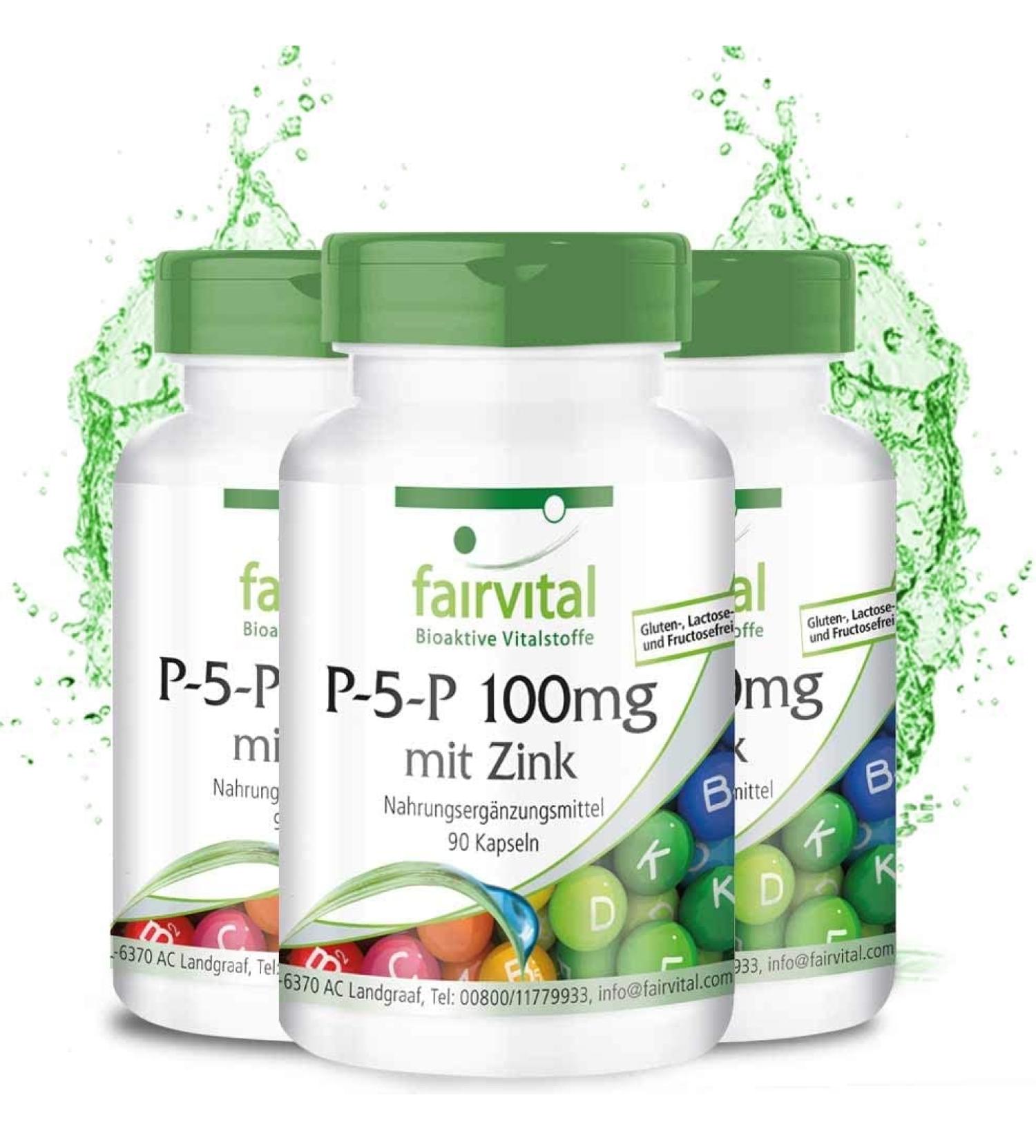 Fairvital Pyridoxal-5-Phosphate 100mg - Vegan B6 with Zinc | High Dose 270 Capsules - International Shipping Available - Buy Online on GoSupps.com