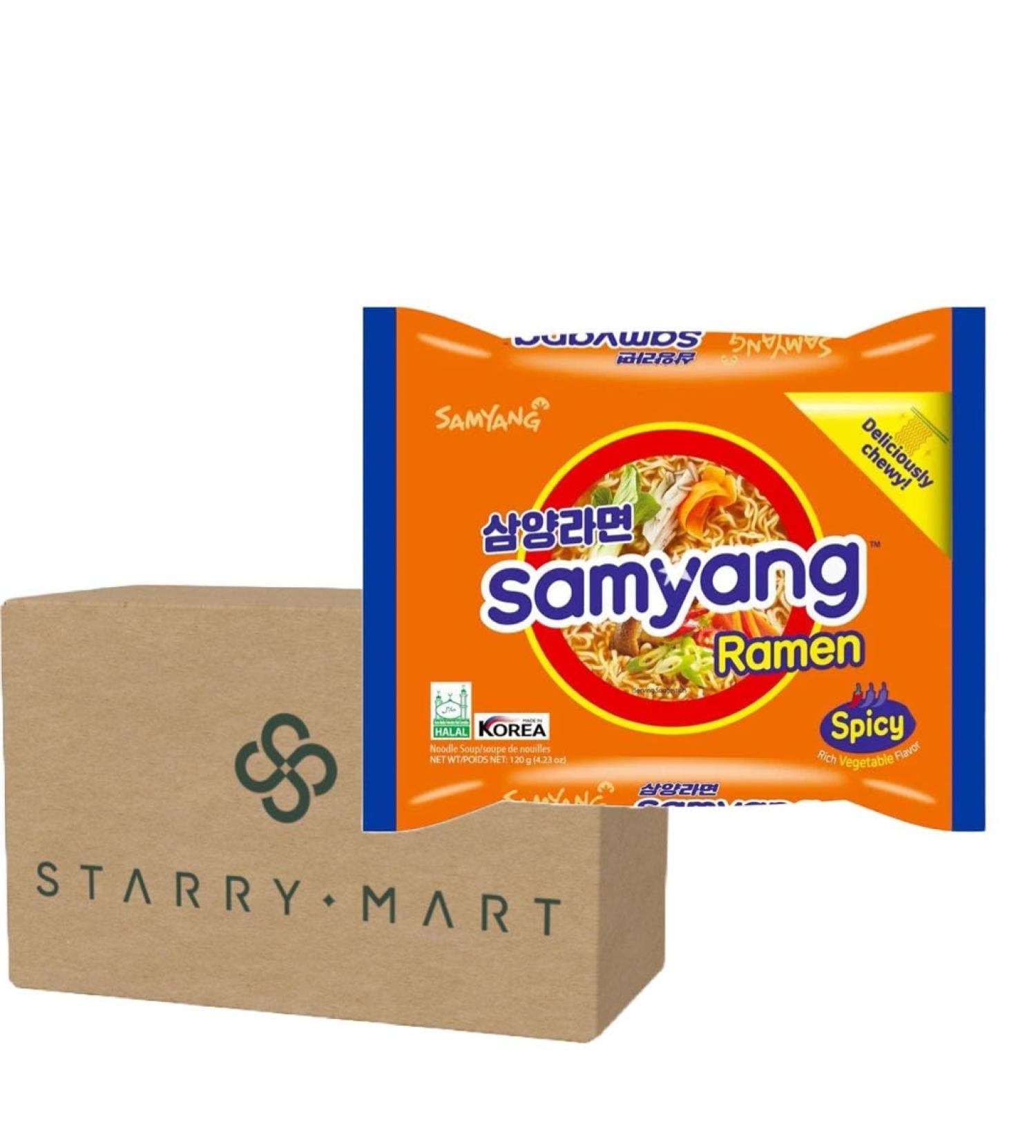 Samyang Ramen Original Flavour Korean Instant Noodles Soup 120g (Pack of 10) HALAL & VEGAN - Buy Online on GoSupps.com