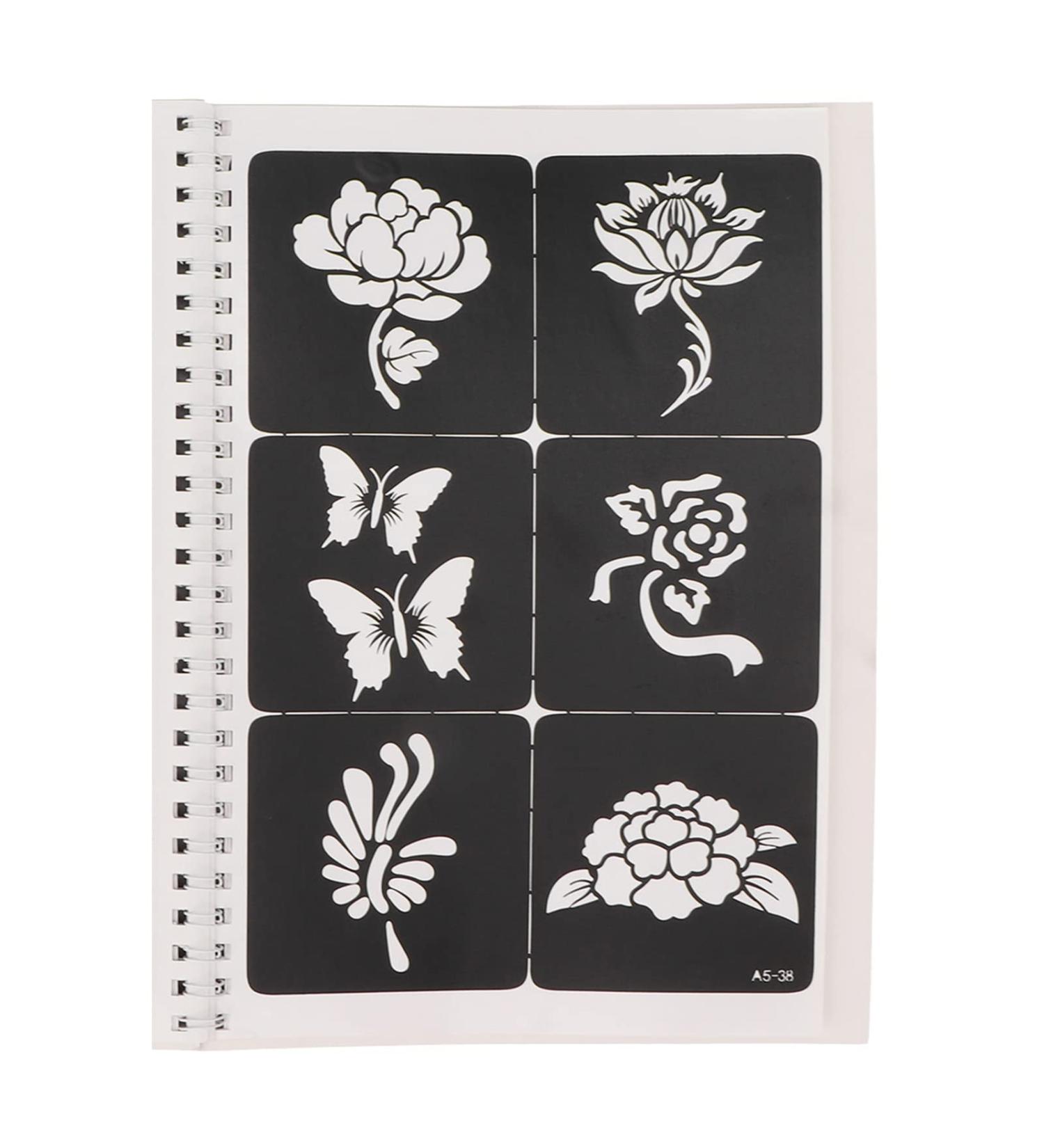 Out Design Stencil Kit - 97 Reusable Patterns for Glitter Airbrush Body Art | International Shipping - Buy Online on GoSupps.com