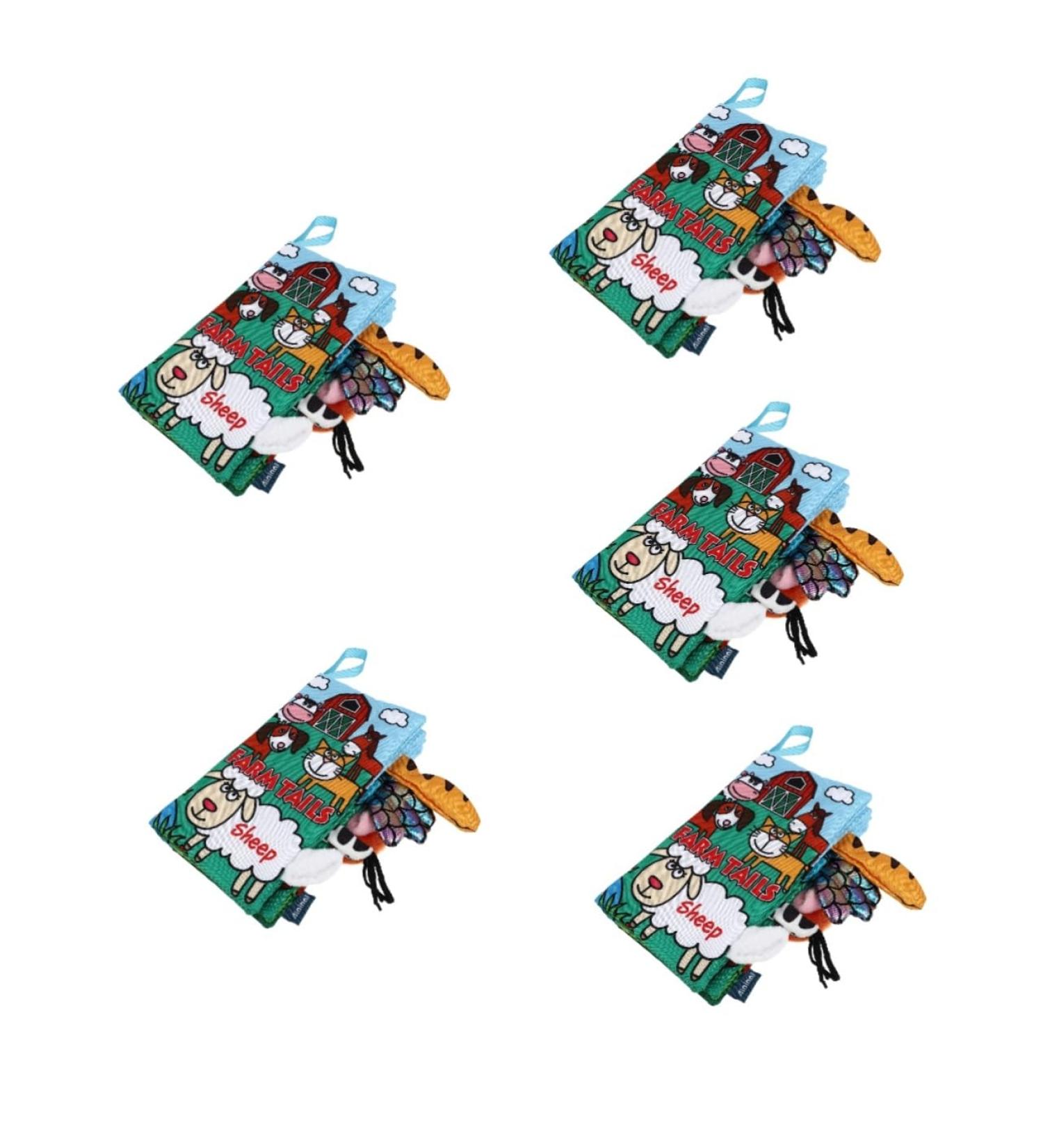 Toyvian 5-Stage Vock Towel Book for Toddlers | Educational Fabric Book for Animal Knowledge & Perception Training - Buy Online on GoSupps.com