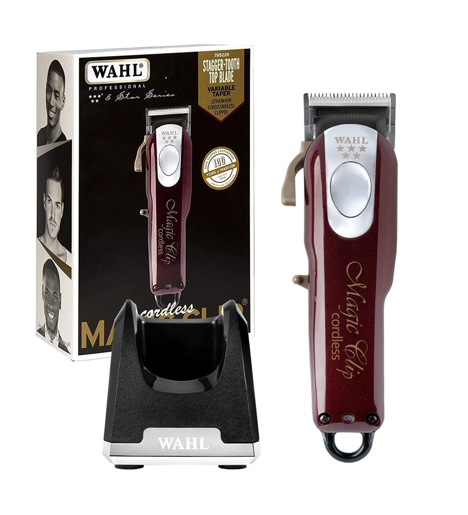 Wahl Professional 5-Star Magic Clip Cord/Cordless Hair Clipper 8148 with Weighted Charging Stand - for Barbers and Stylists - Buy Online on GoSupps.com
