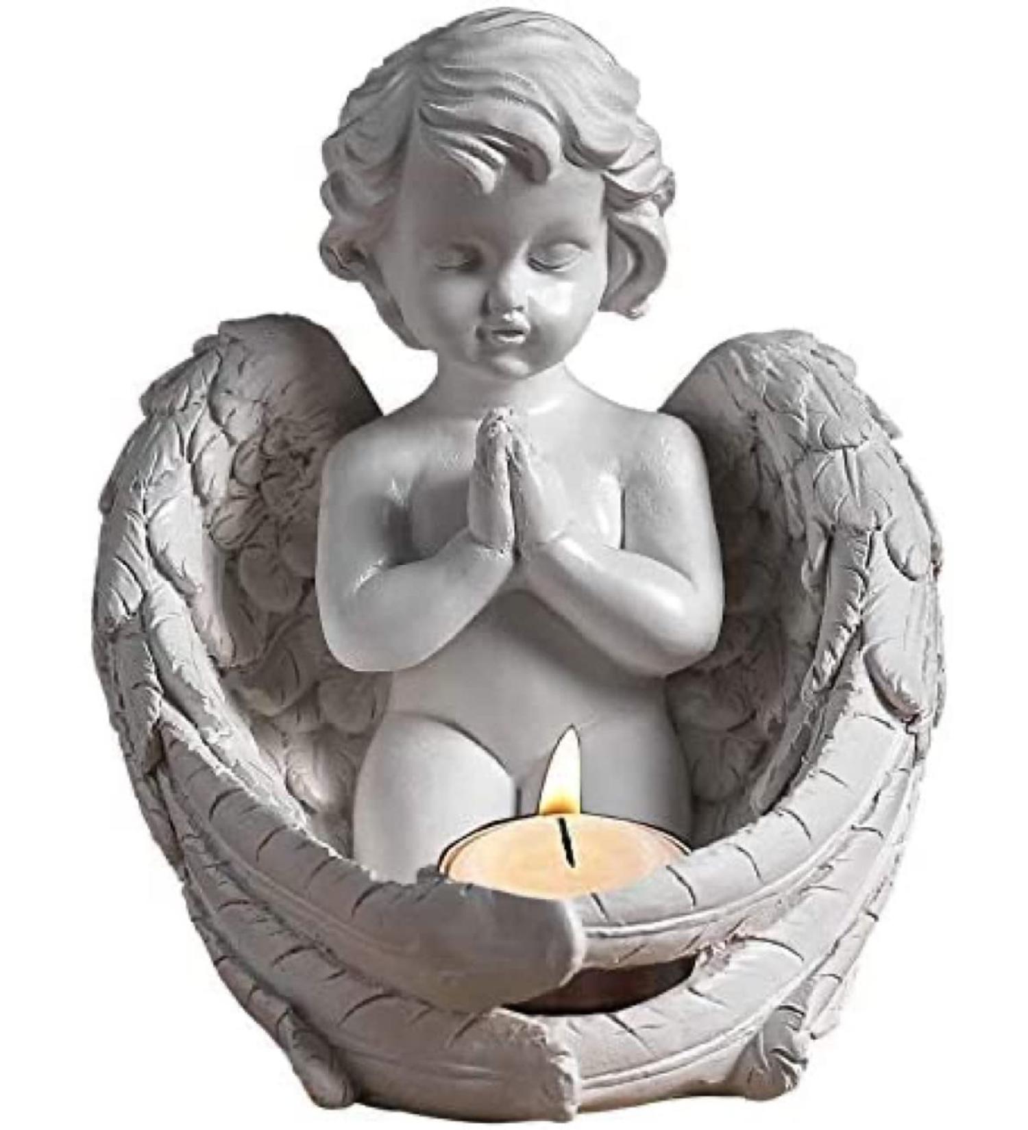 Shut Angel Memorial Gifts | Tealight Holder & Candle Holder for Remembrance | Perfect Funeral Gift for Loss of a Loved One - Buy Online on GoSupps.com